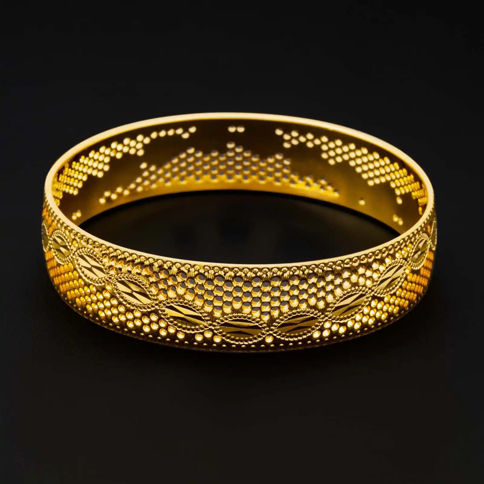 24CT HEAVY Gold Layered BOHO STYLE BANGLE PGB4-092