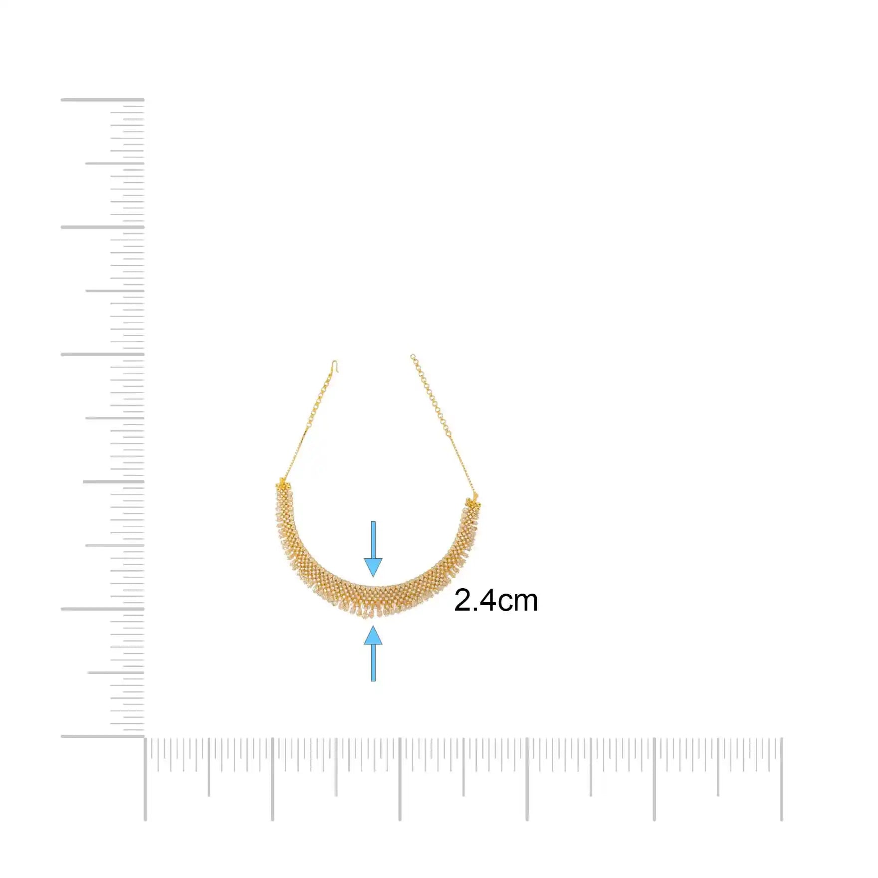 Premium Stone Necklace Short With Stud PMSNS16W-0041, PMSHST58W-023