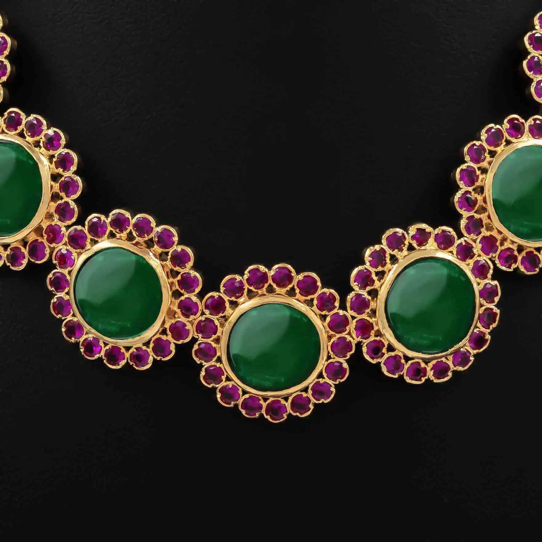 Palakka Stone necklace with stud PSPKNRG5-0531, PSPKSTRG14-081