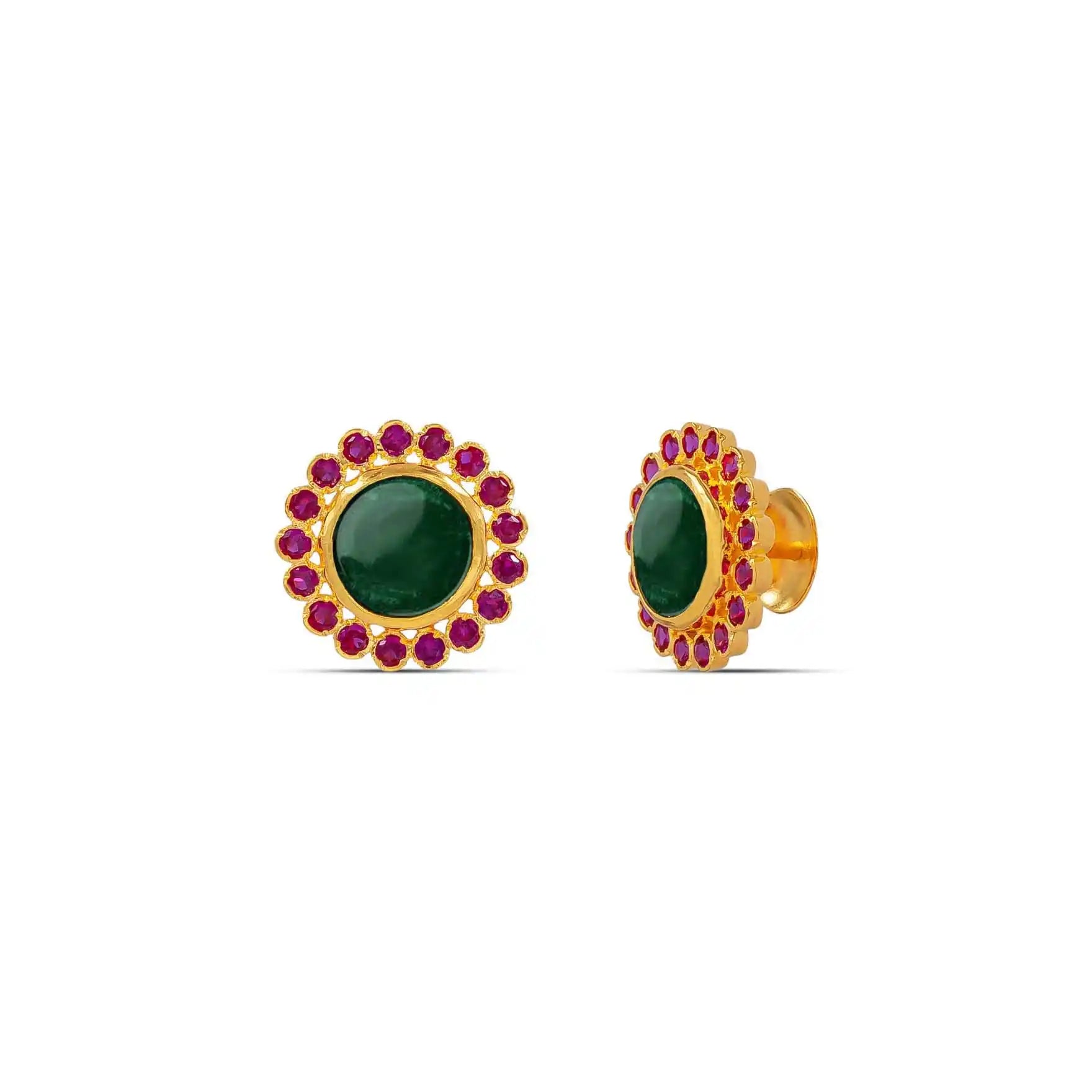 Palakka Stone necklace with stud PSPKNRG5-0531, PSPKSTRG14-081