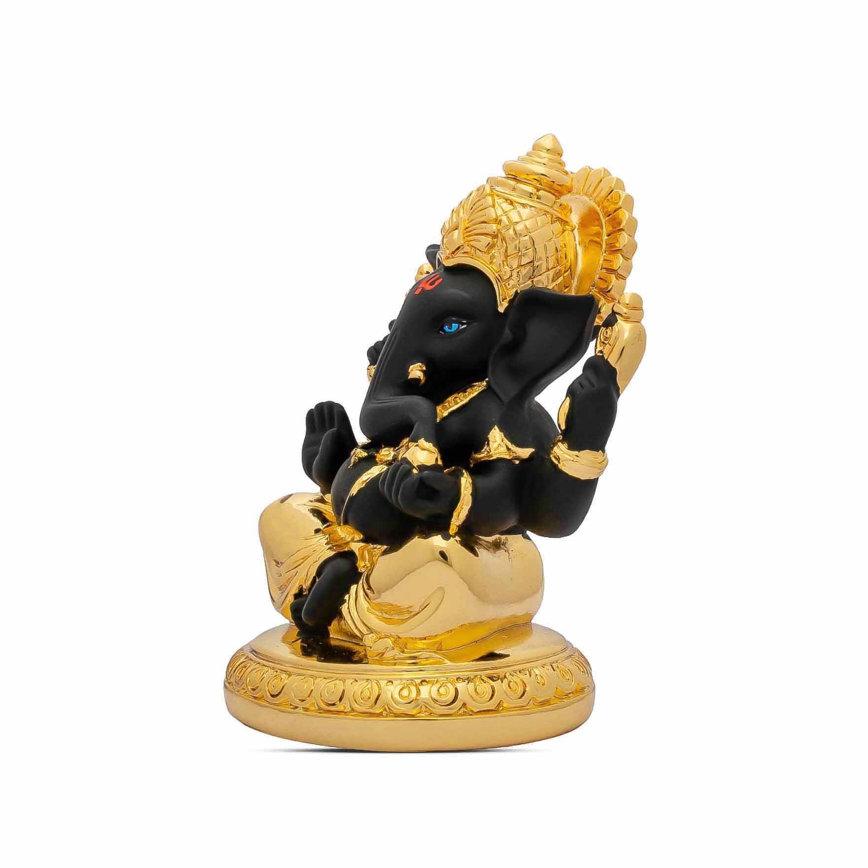 Lord Ganesha Idol – Black and Gold Finish PIDRBG26-003