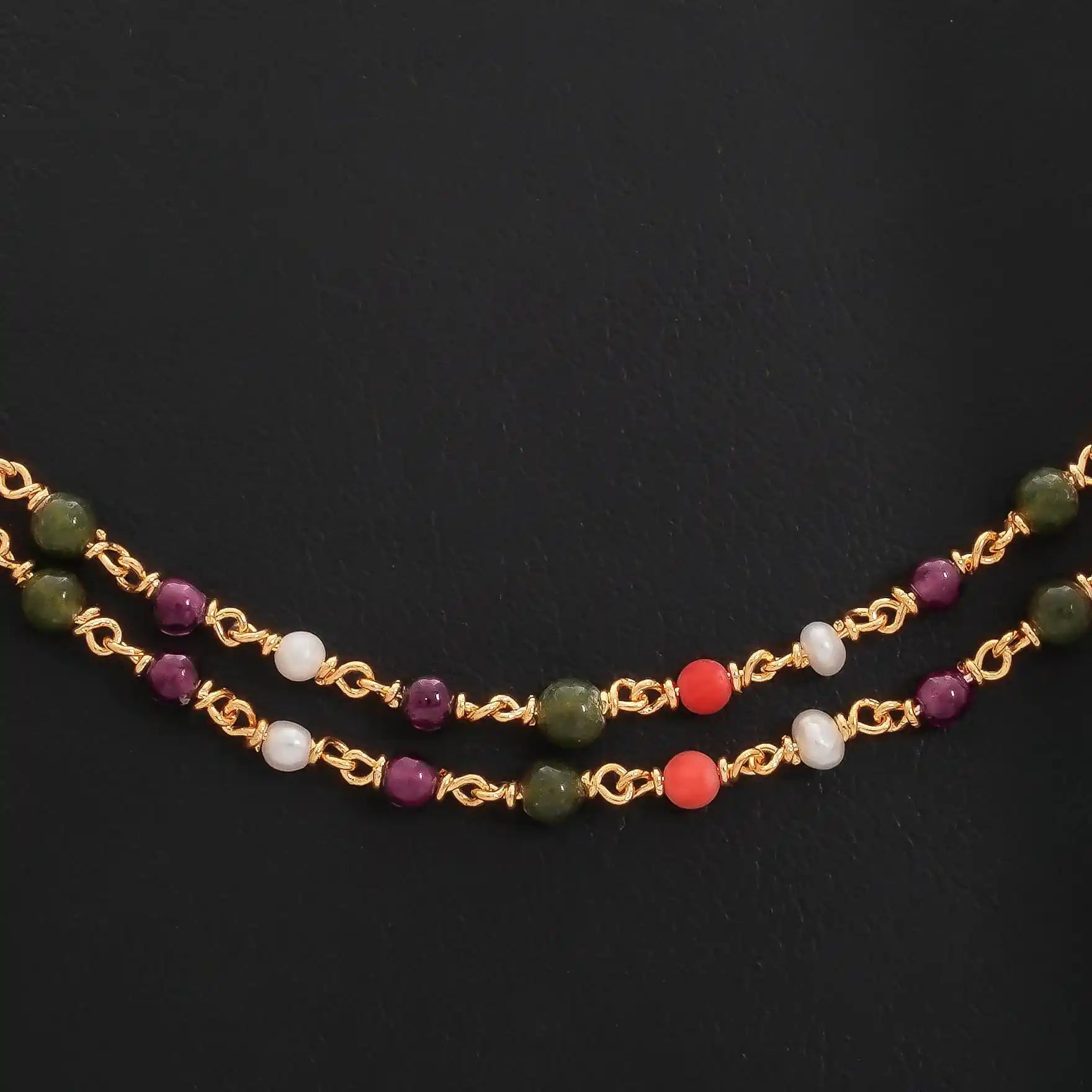 Coral/Pearl Stone Chain PSC10-056