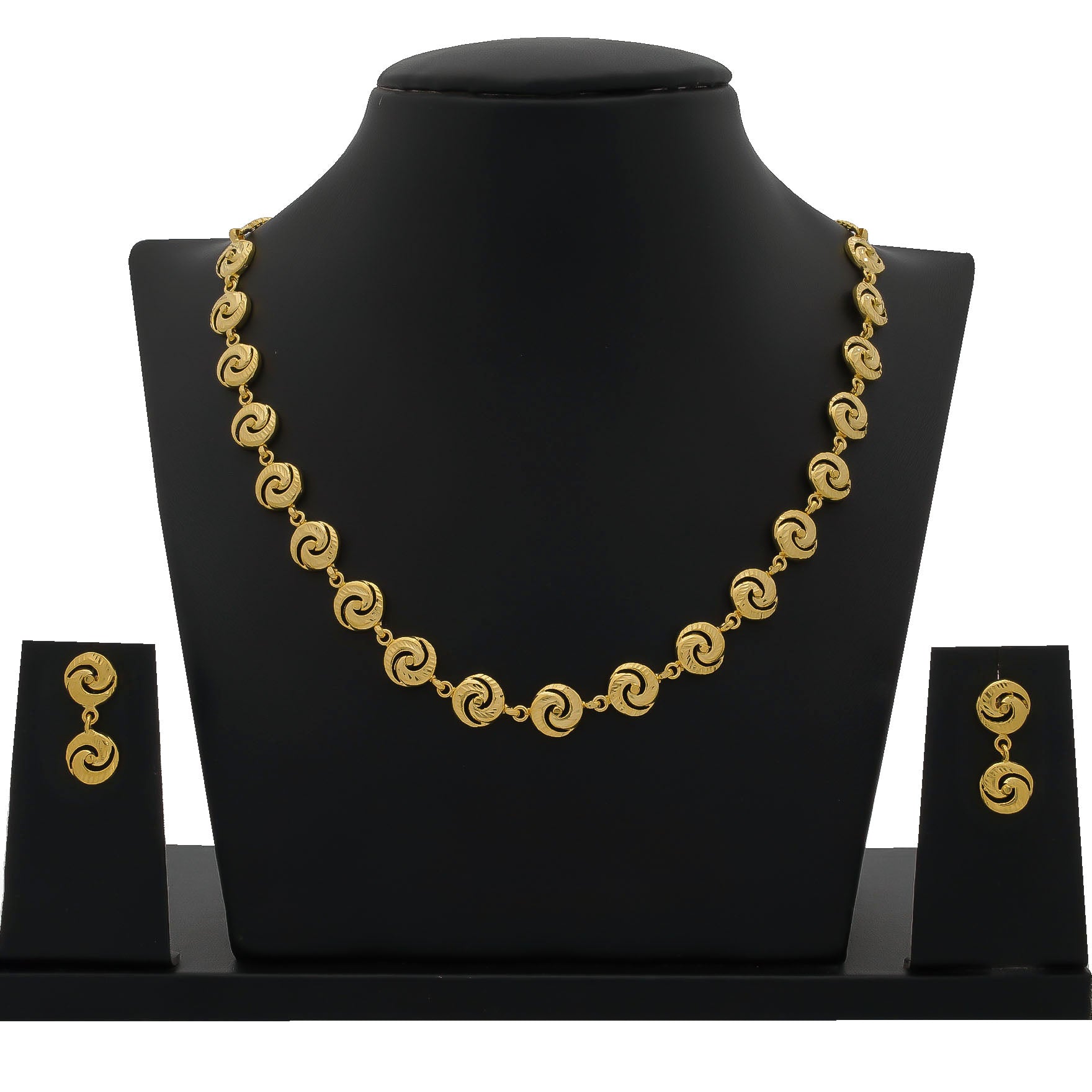 GOLDEN NECKLACE SHORT WITH GOLDEN STUD PGNS118-034, PGHST287-001