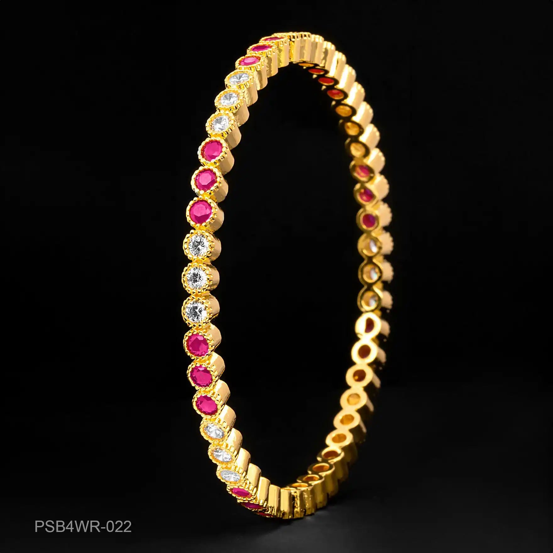 24ct Heavy Gold Layered Stone Bangle PSB4WR-022