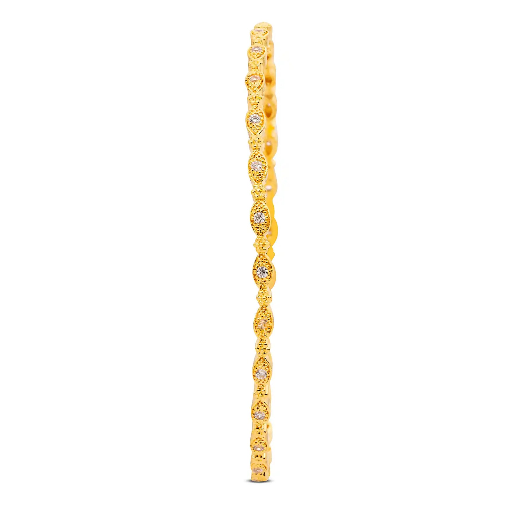24ct Heavy Gold Layered Stone Bangle PSB18W-081