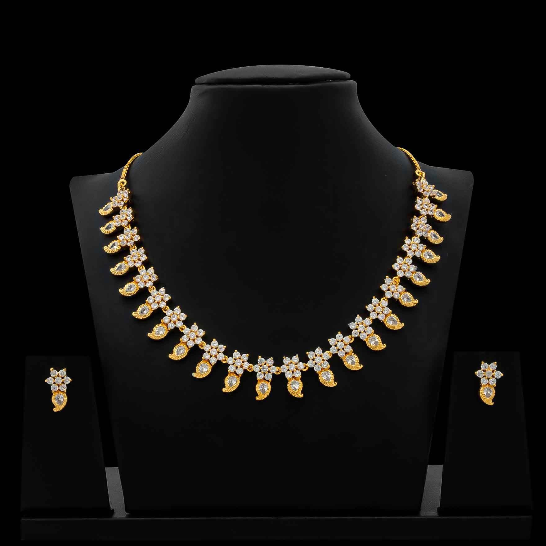 Premiun Stone Necklace with Stud PMSNS27W-007, PMSST2W-051