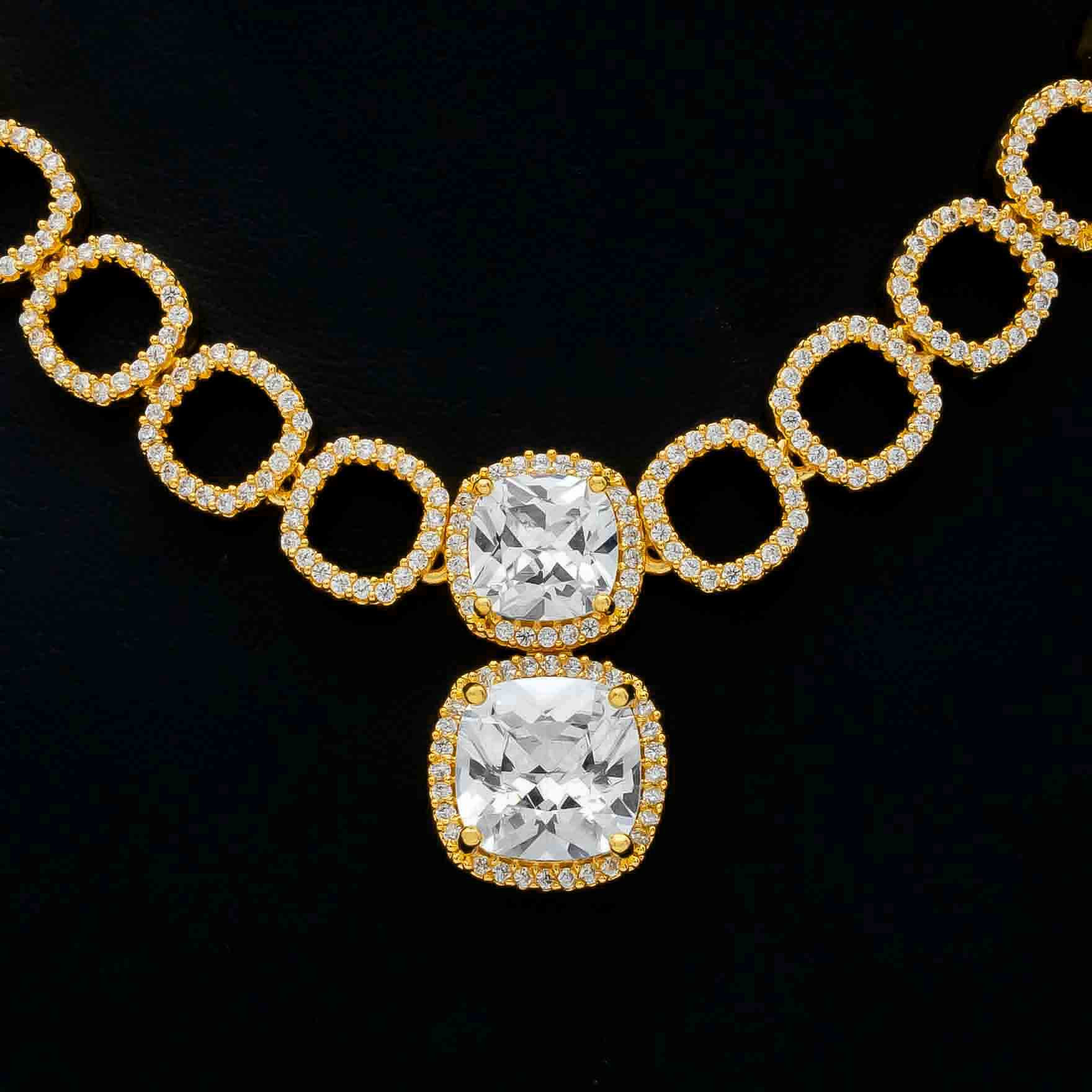 Premiun Stone Necklace with Stud PMSNS68W-008, PMSHST82W-082