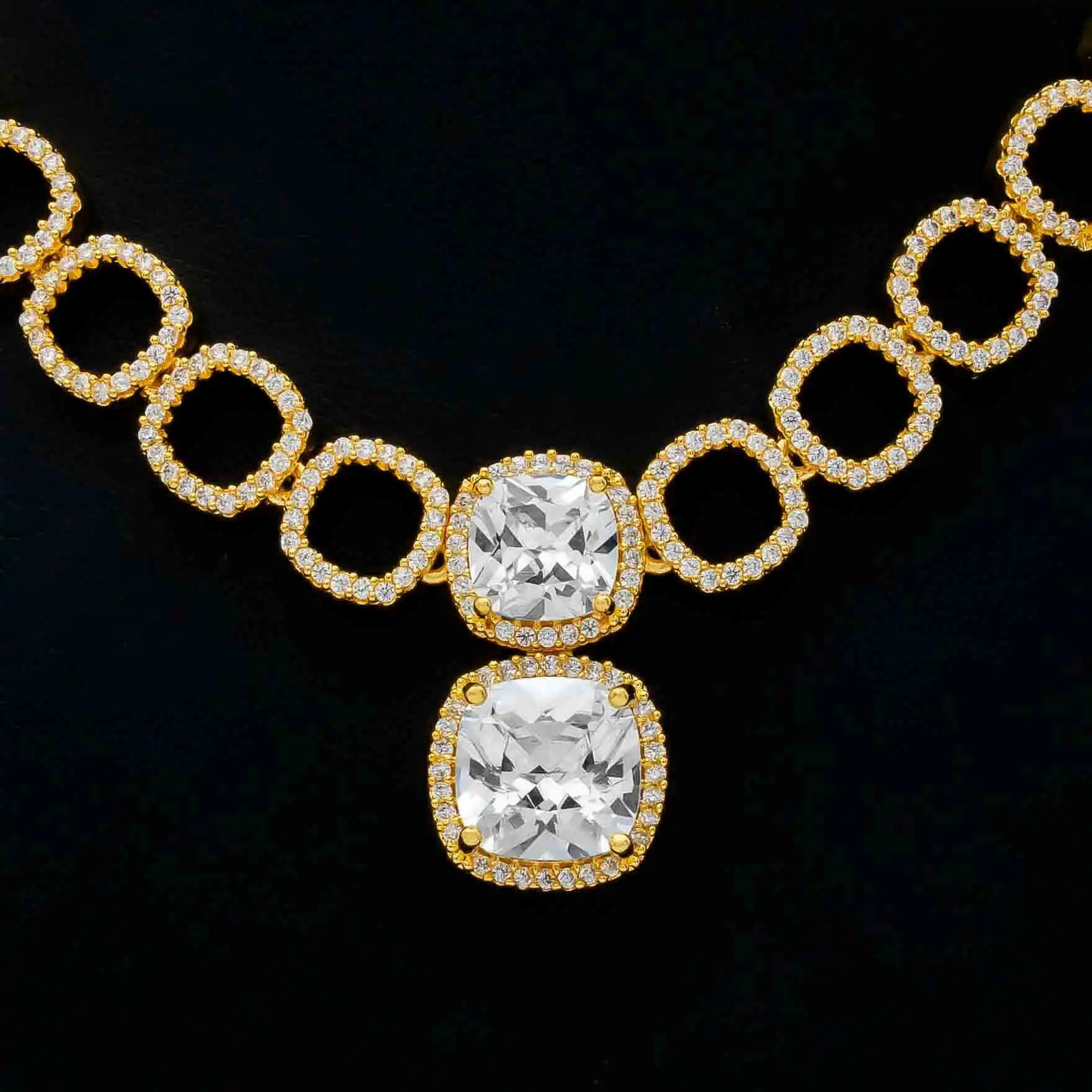 Premiun Stone Necklace with Stud PMSNS68W-008, PMSHST82W-082