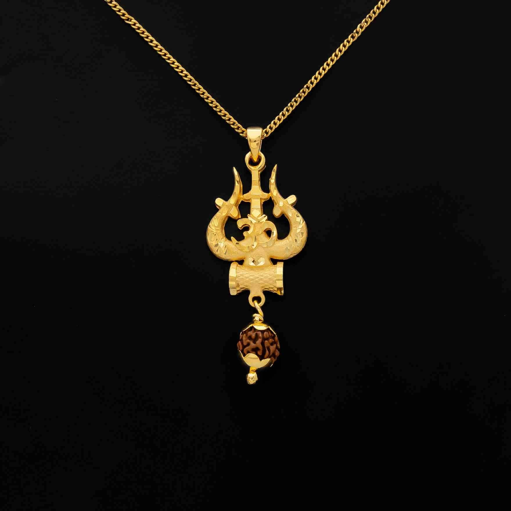 Golden Rudhraksham locket PRULT1-003