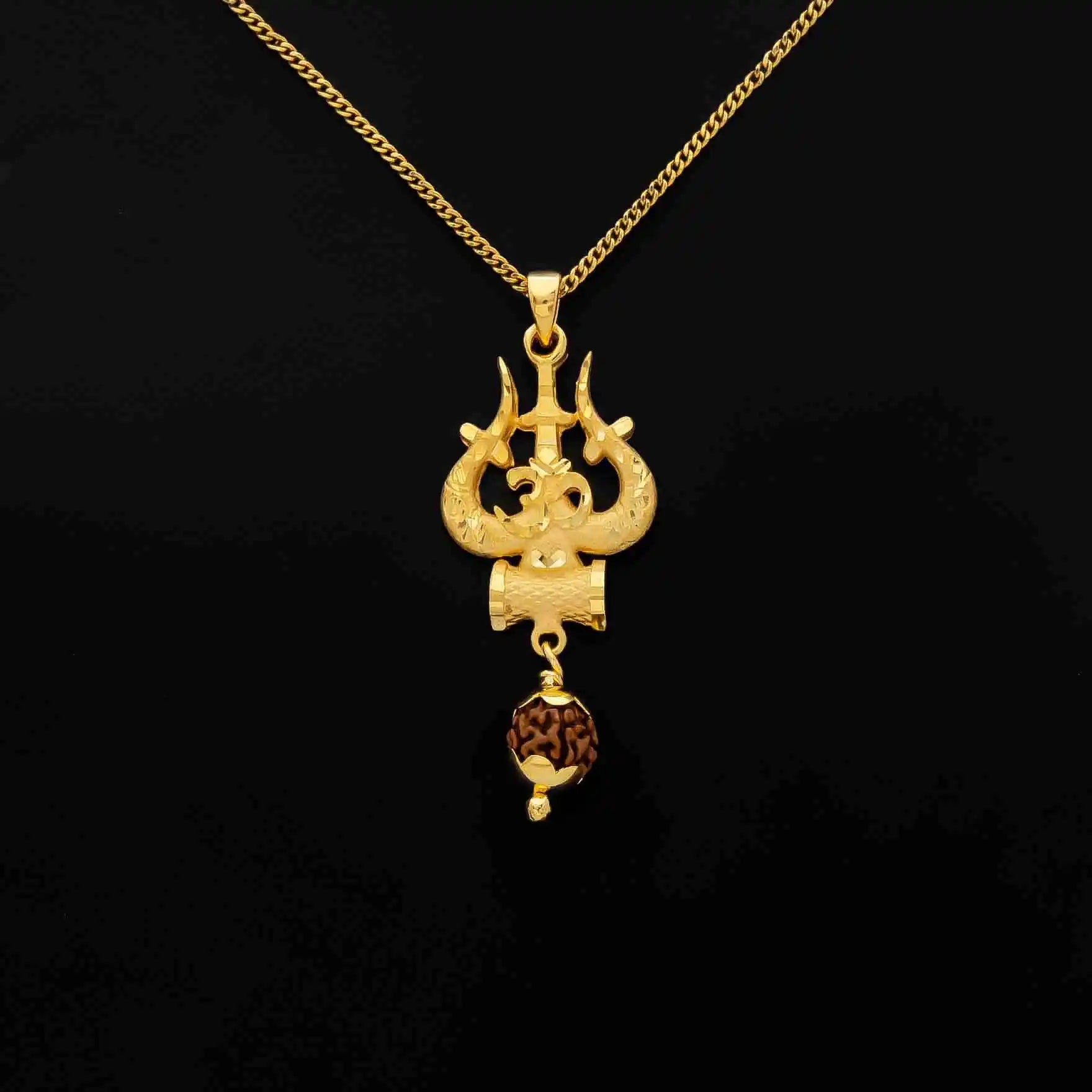 Golden Rudhraksham locket PRULT1-003