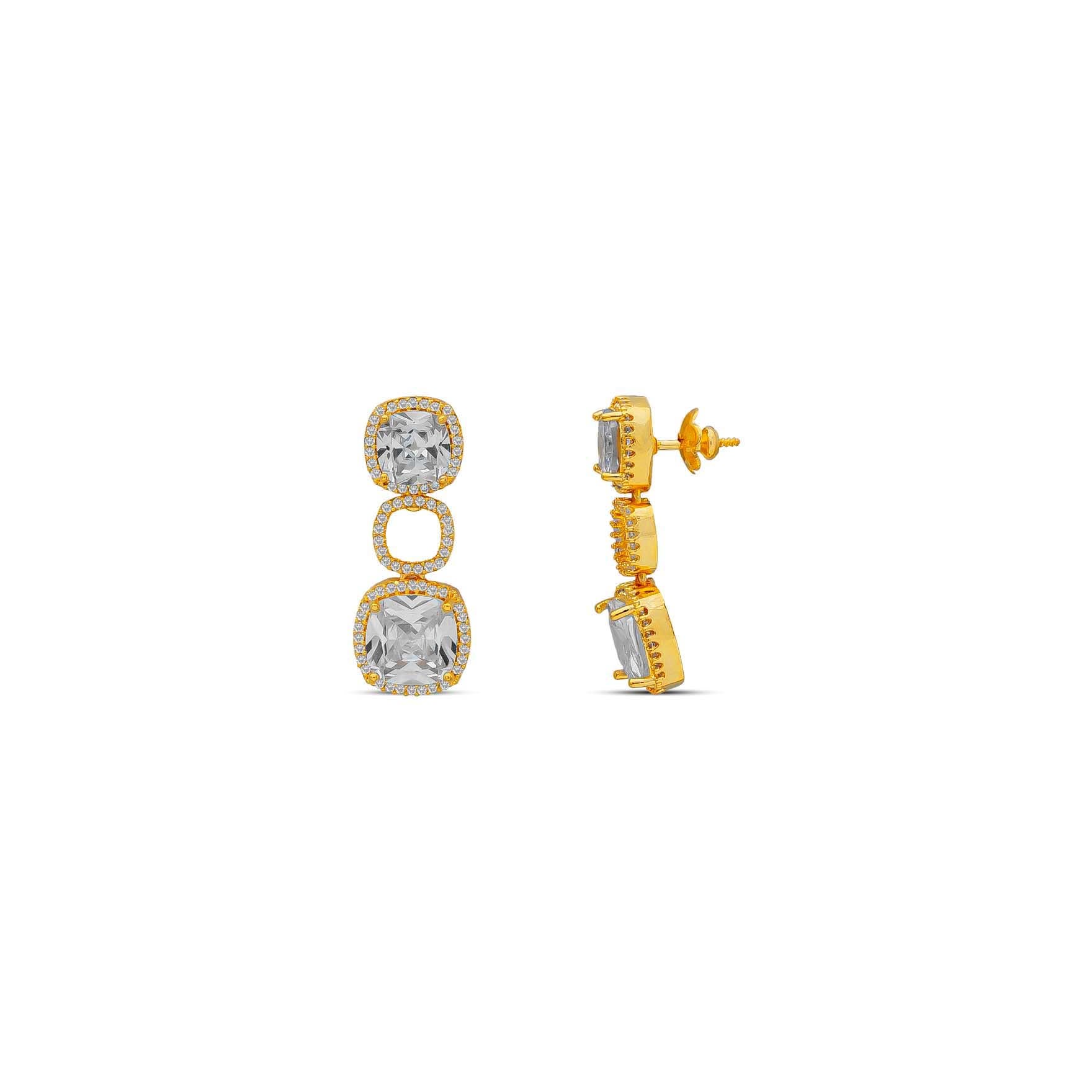 Premiun Stone Necklace with Stud PMSNS68W-008, PMSHST82W-082