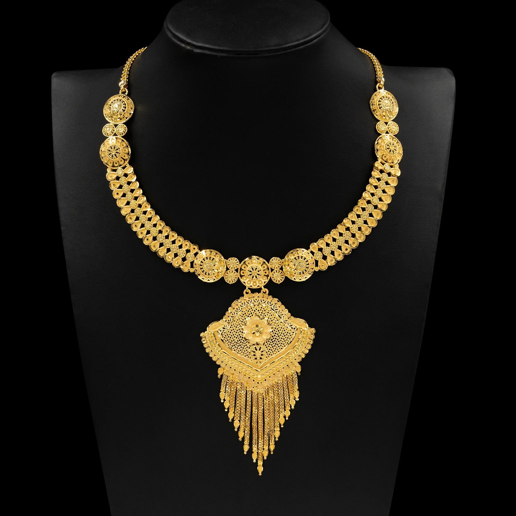 Golden Necklace with Stud PGNS21-085, PGHST124-041