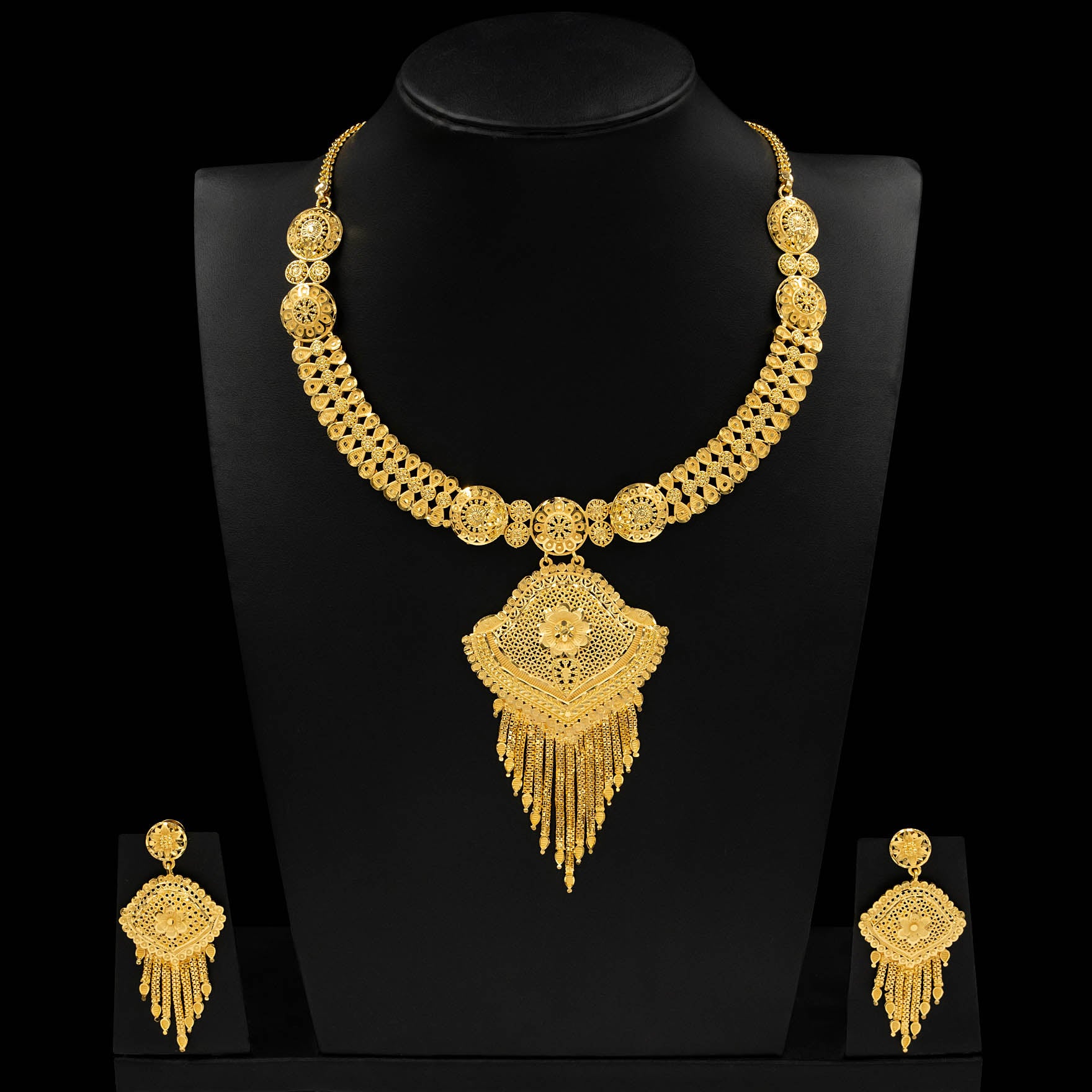 Golden Necklace with Stud PGNS21-085, PGHST124-041