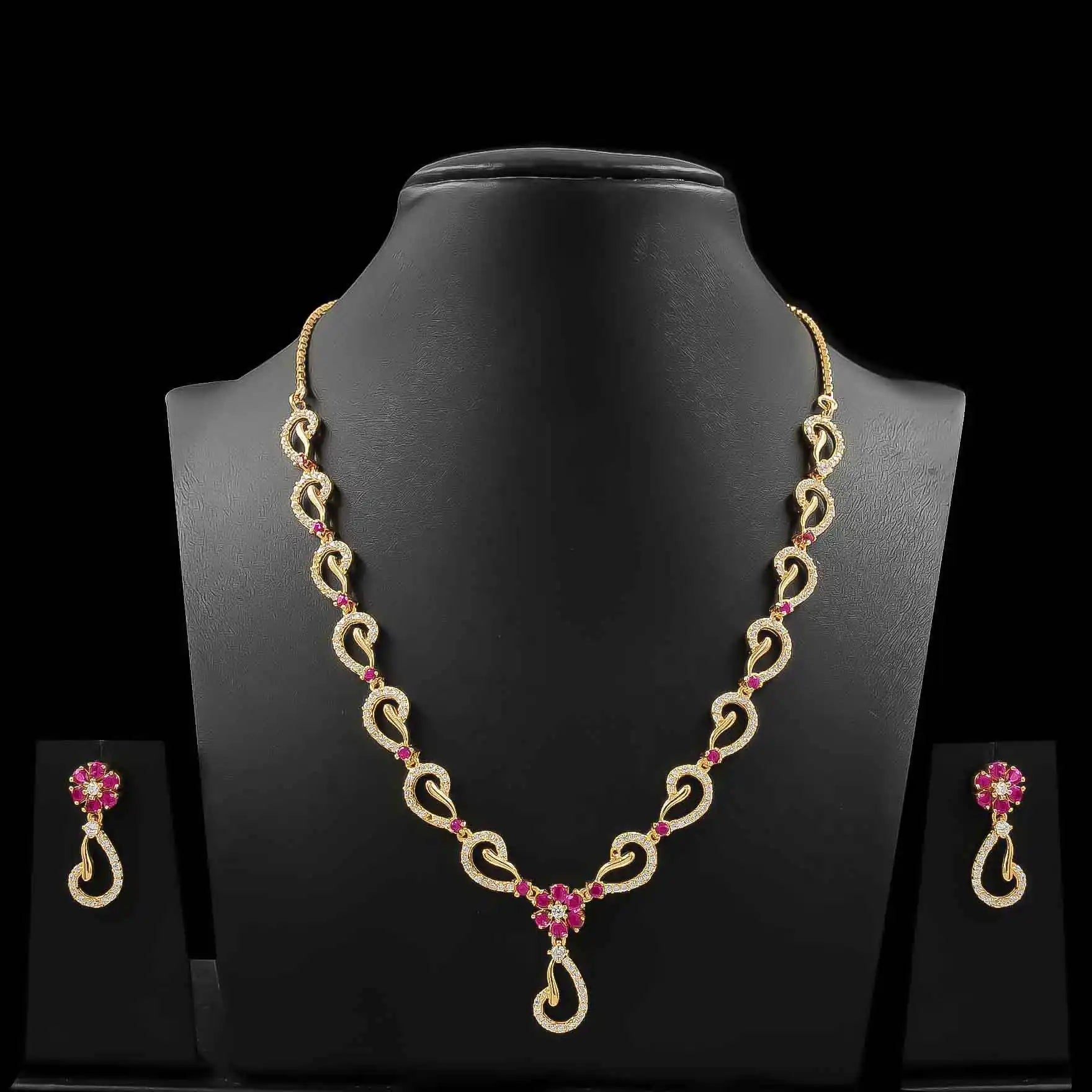 White & Pink Stone Necklace