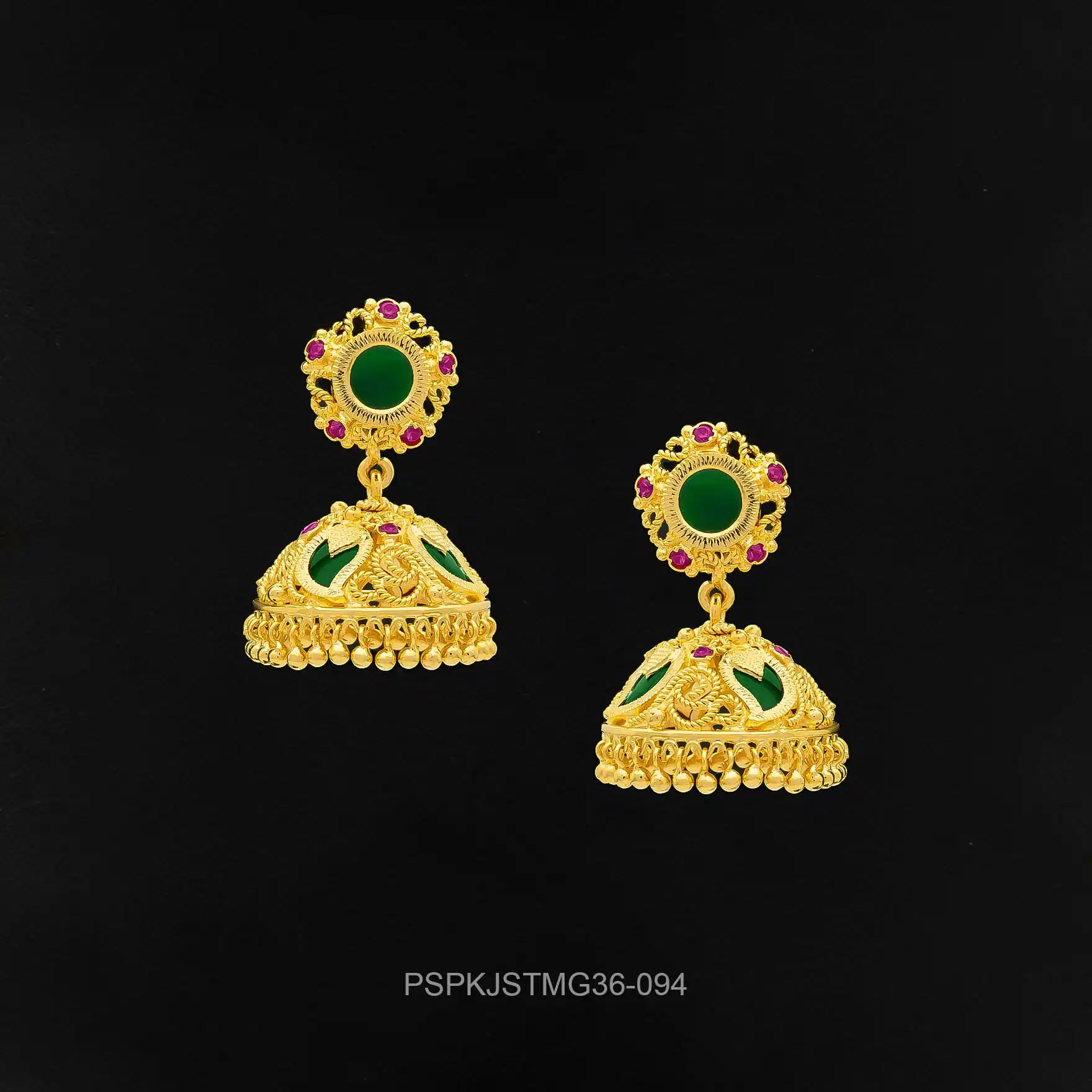 Palakka Green Stone Jimika Earring PSPKJSTMG36-094