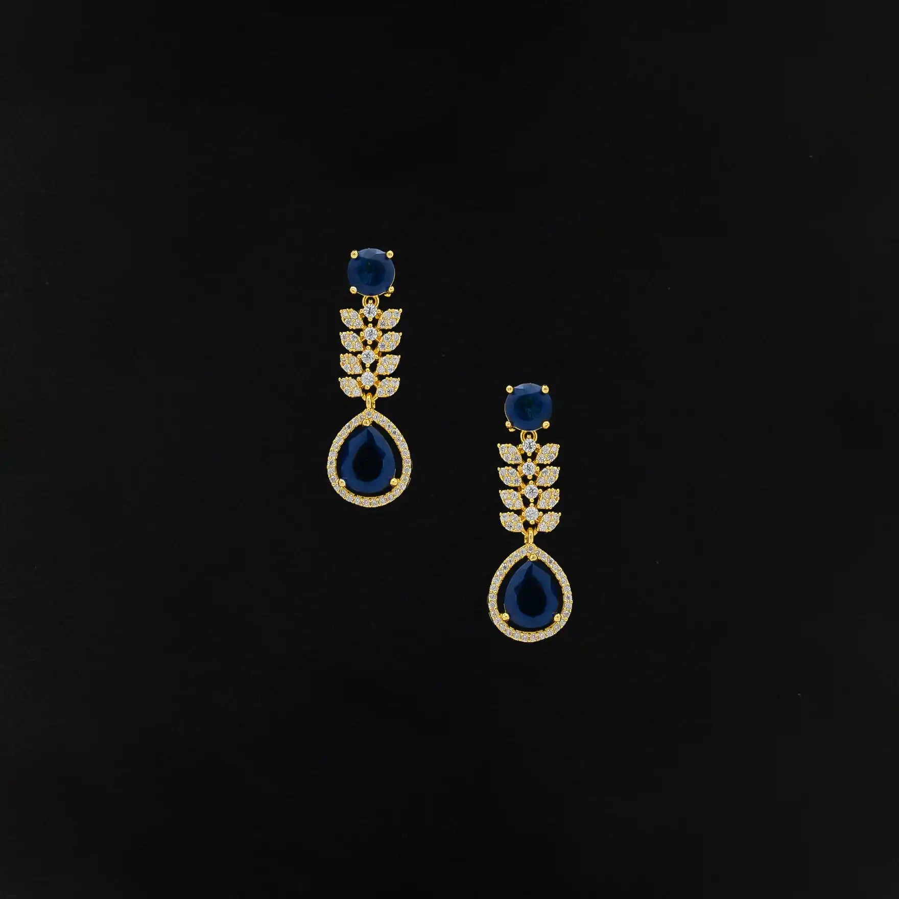 Premiun Stone Necklace with Stud PMSNS61WBL-008, PMSHST78WBL-082