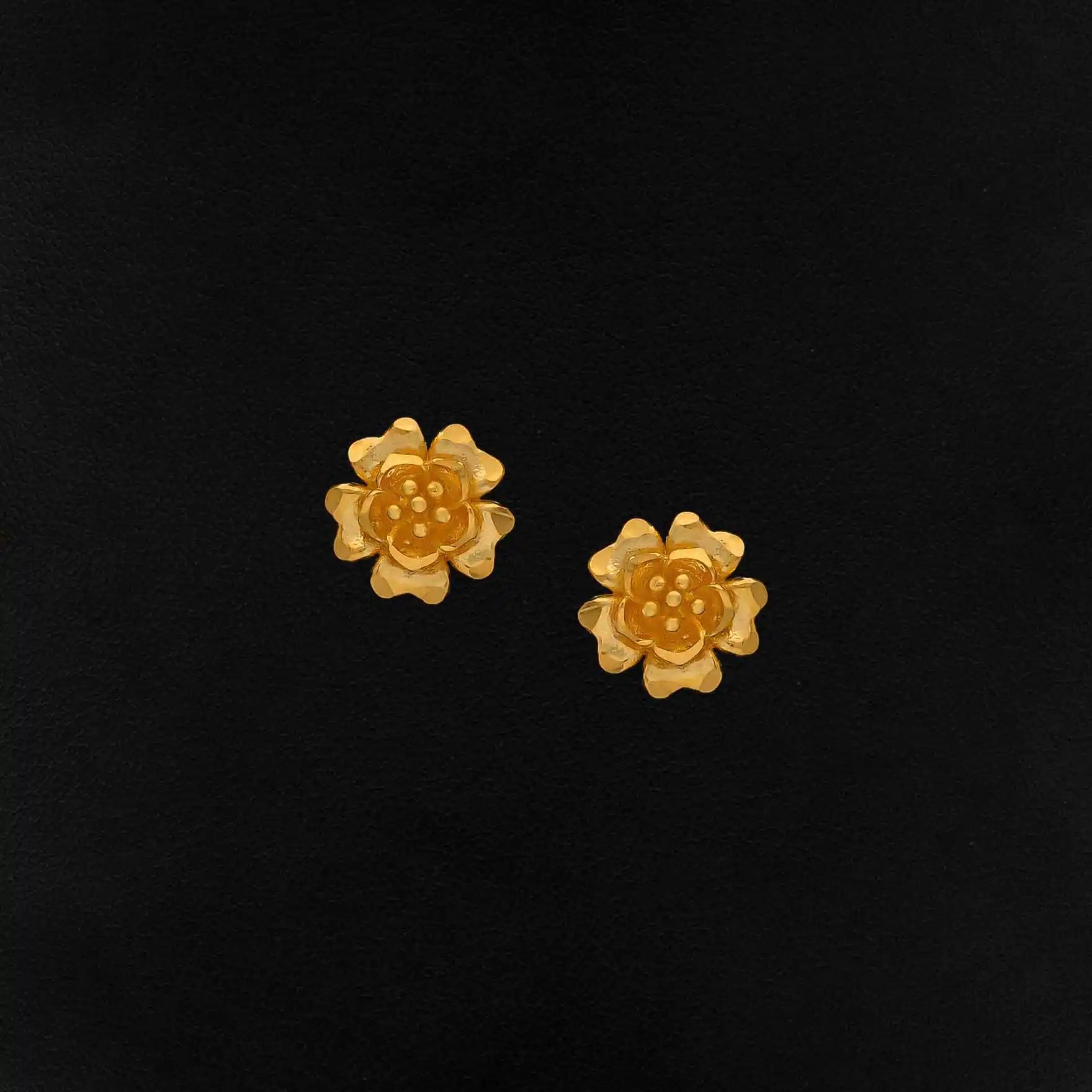 24kt Gold Layered Flower Earrings
