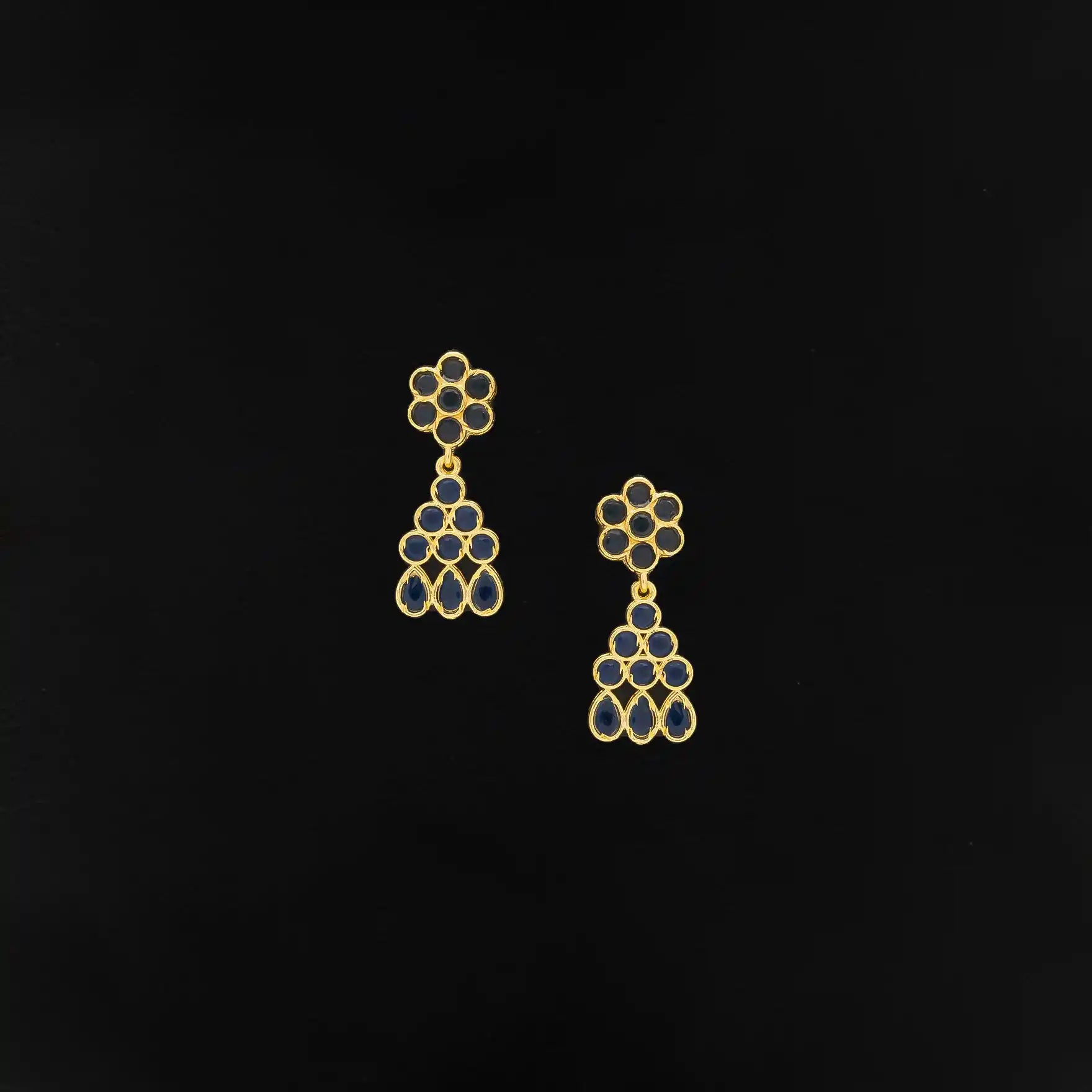 STONE NECKLACE LONG WITH GOLDEN STUD PSNS95BL-036, PSHST121BL-061