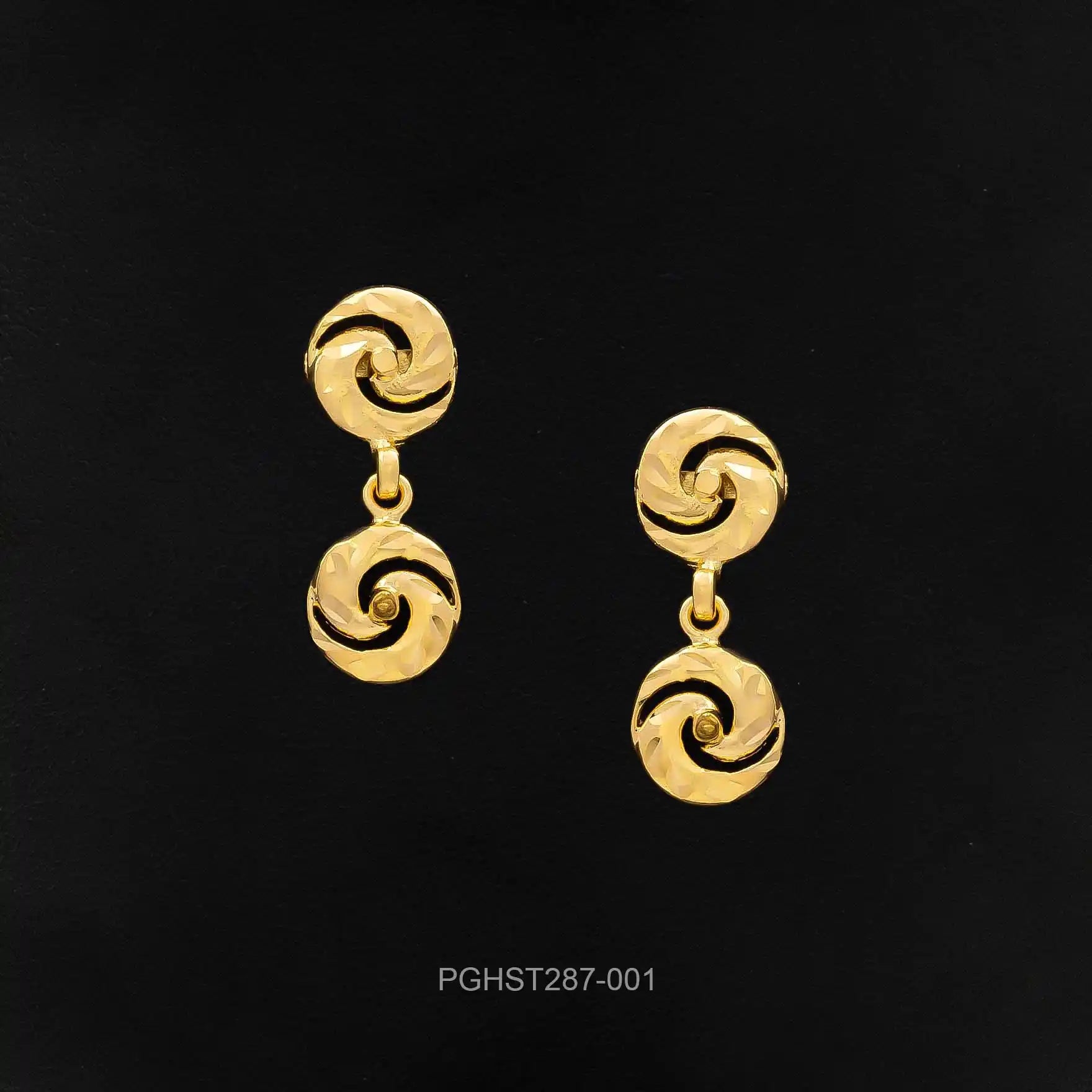 Traditional Kashmiri Spiral Drop Earrings PGHST287-001