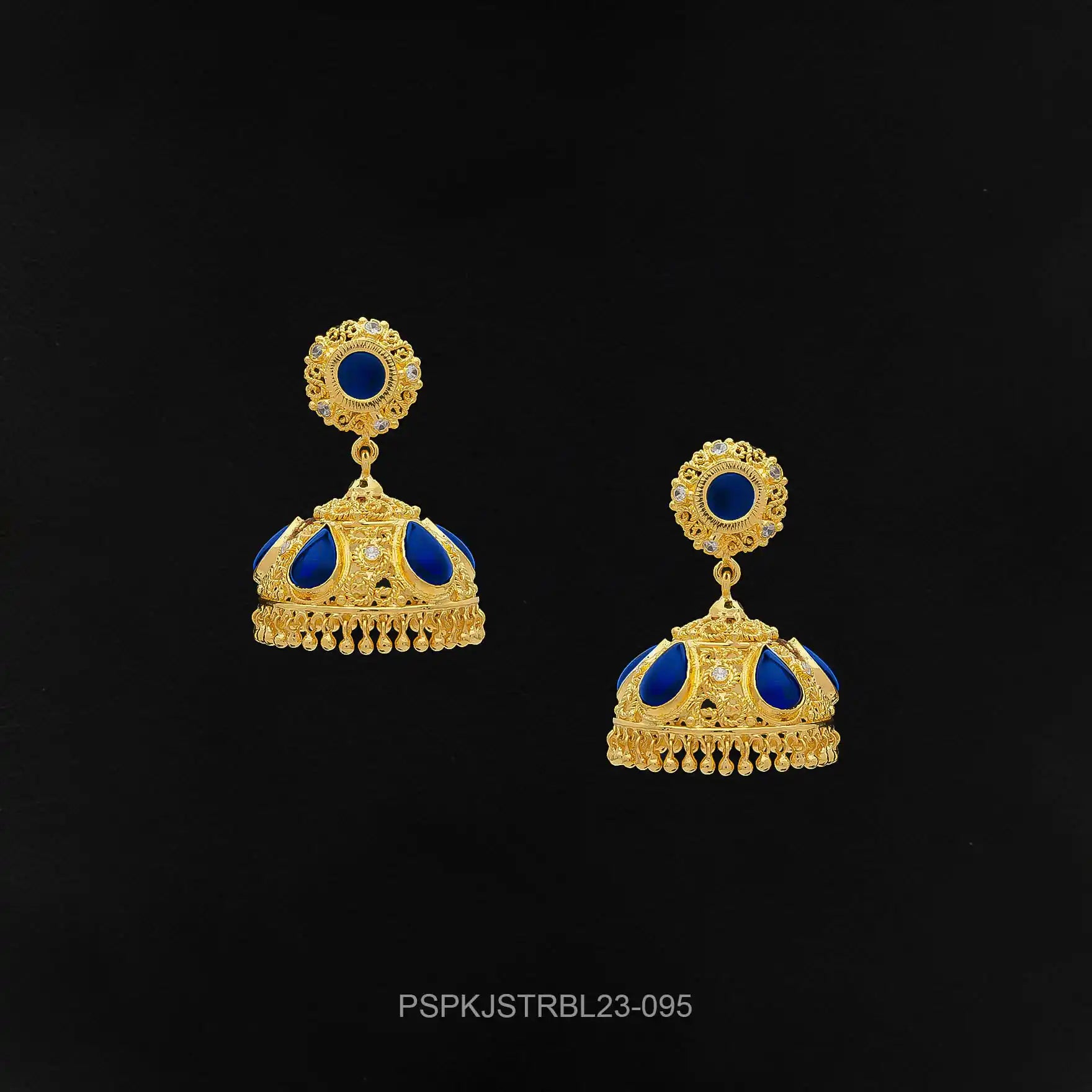 Palakka Blue Stone Jimika Earring  PSPKJSTRBL23-095