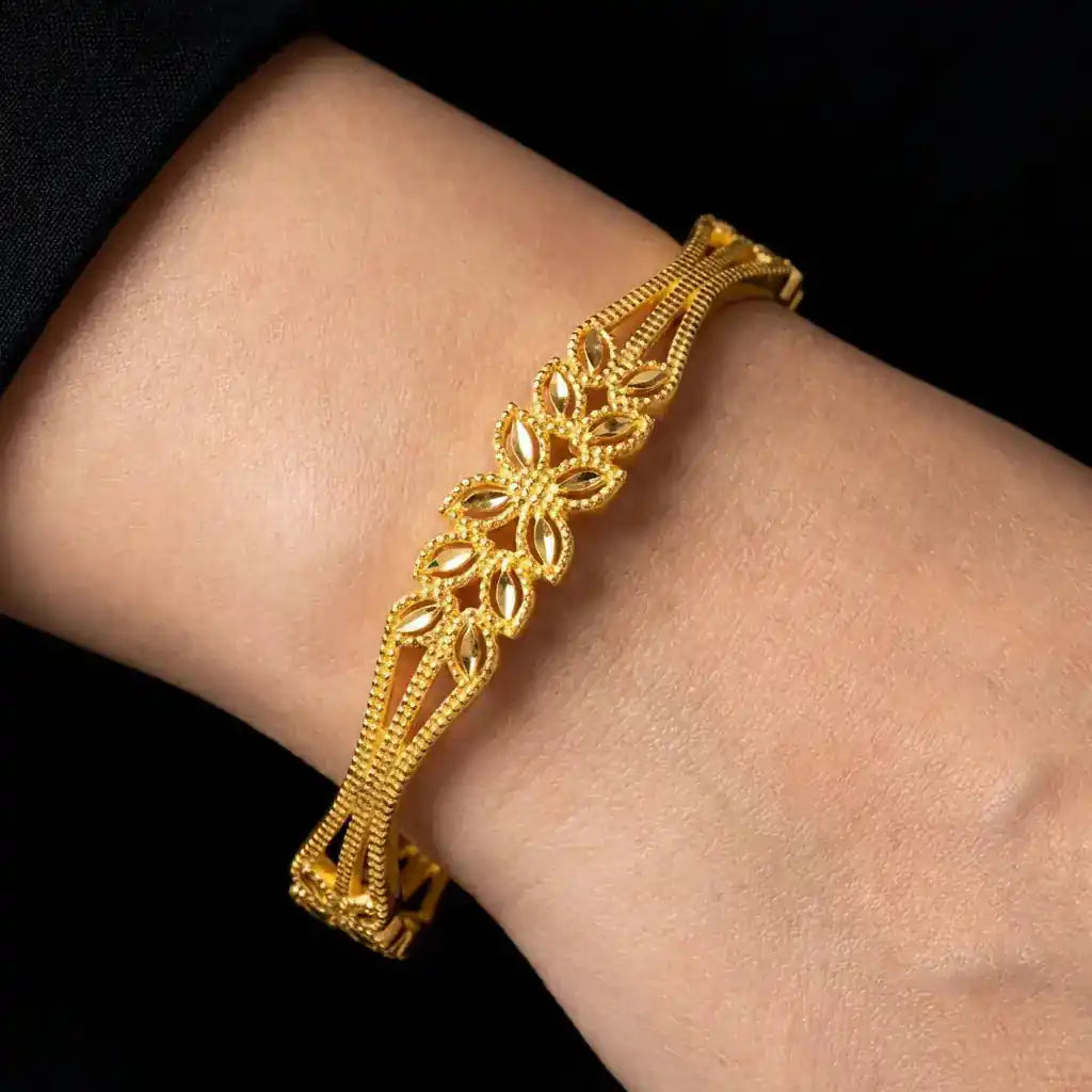 24ct Heavy Gold Layered Enamel Bangle PEB12-091