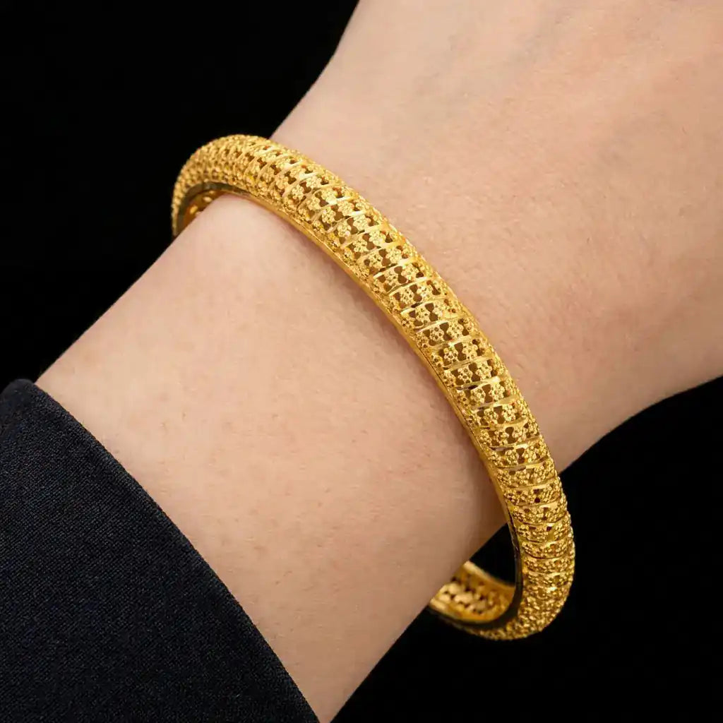 24ct Heavy Gold Layered Enamel Bangle PEB12-091