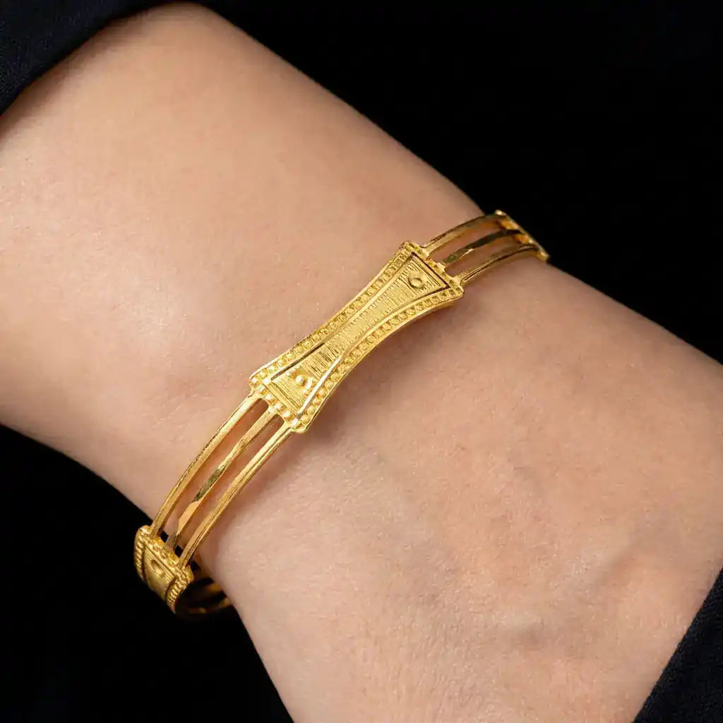 24ct Heavy Gold Layered Enamel Bangle PEB12-091