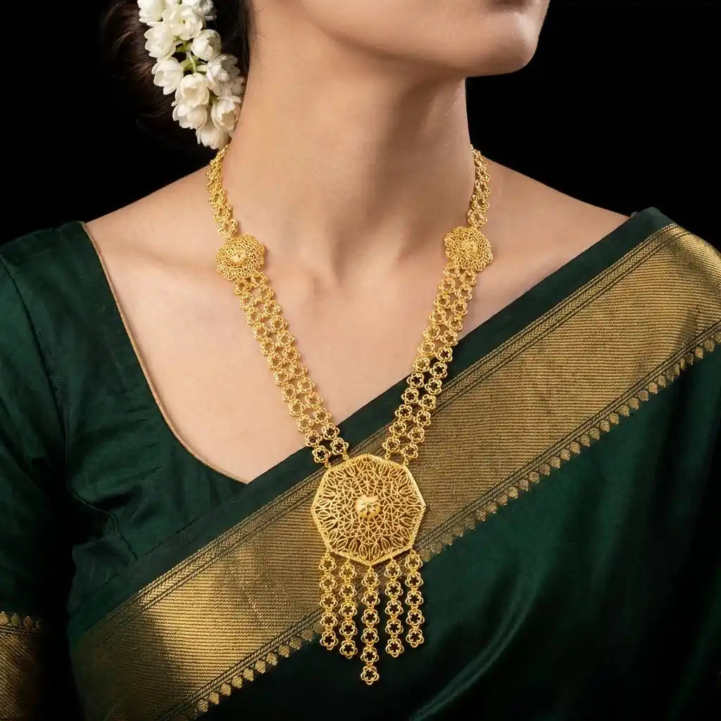 Golden Necklace with stud PGNL36-0621,PGHST19-002