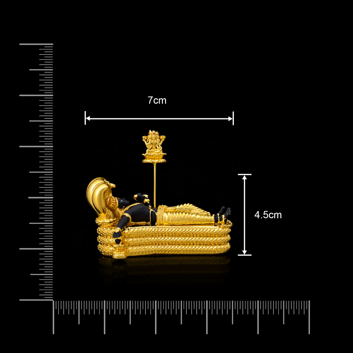 Ananthasayana Reclining Vishnu Resin Idol Gold Layered