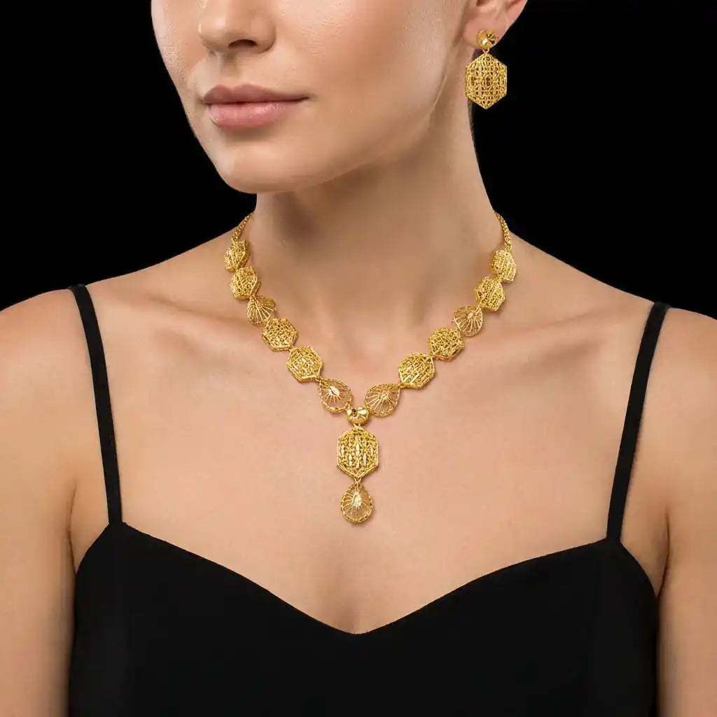 NECKLACE SET WITH RING AND STUD PGNS44-036, PGHST166-041, PGR18-081
