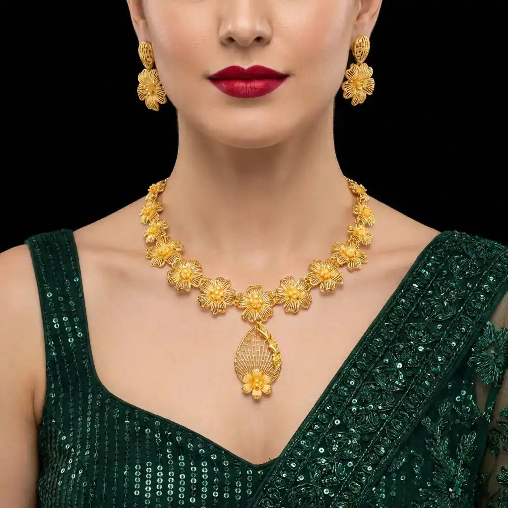 NECKLACE SET WITH RING AND STUD PGNS7-037, PGHST162-041, PGR8-081