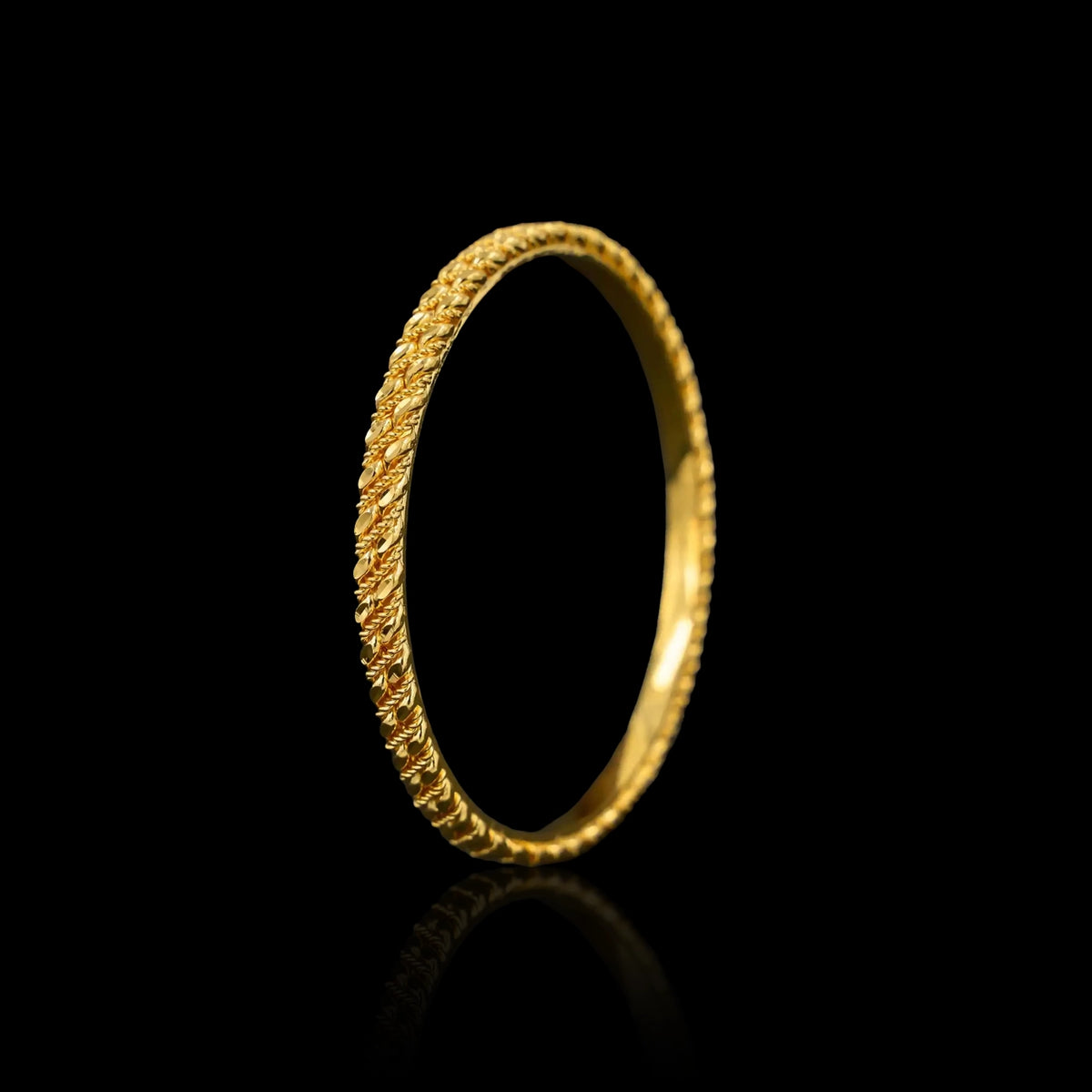 Double Rope Twist Bangle Gold Layered
