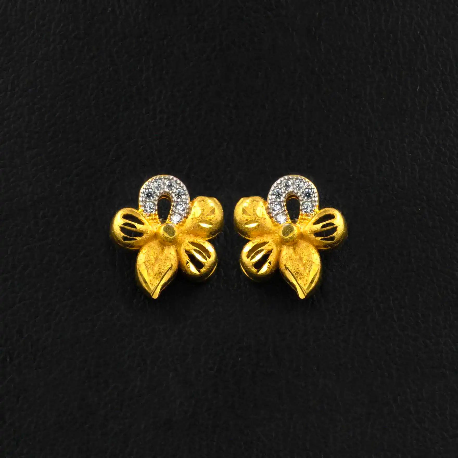 Buy Elegant Gold Layered Stone Earrings Online | Parakkat Jewels