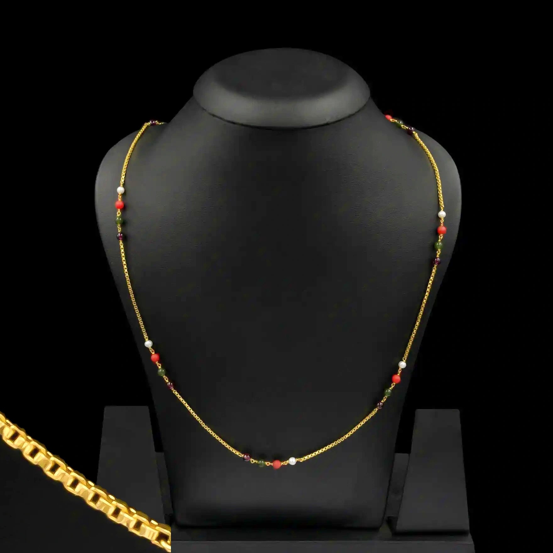 Coral/Pearl Stone chain PSC4-024