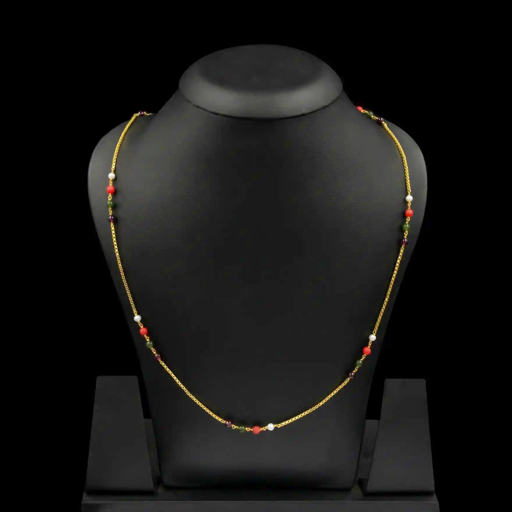 Coral/Pearl Stone chain PSC4-024