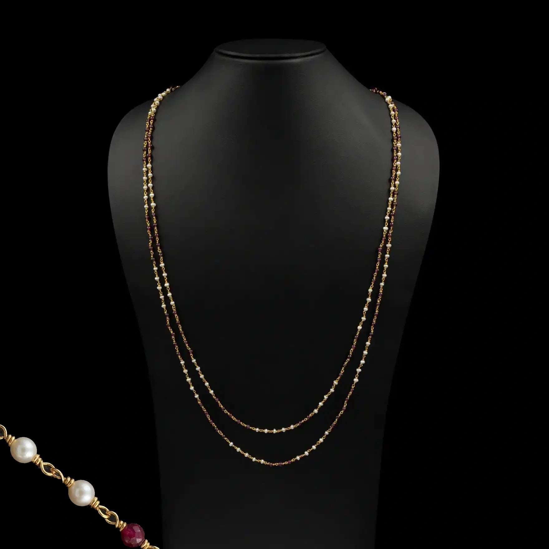 Coral/Pearl Stone Chain PSC8-10-057