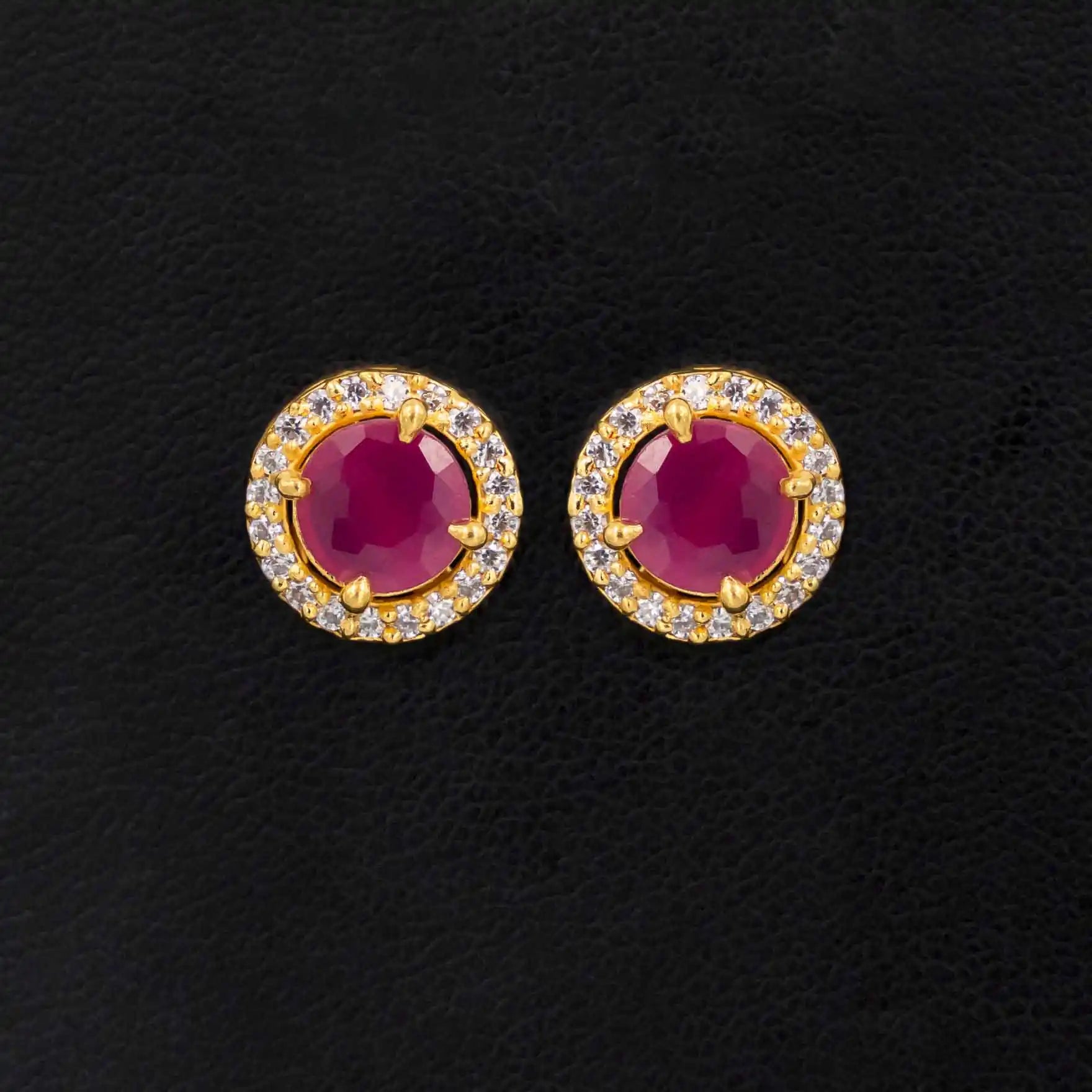 Buy One Gram Gold Layered Stone Earrings Online | Parakkat Jewels
