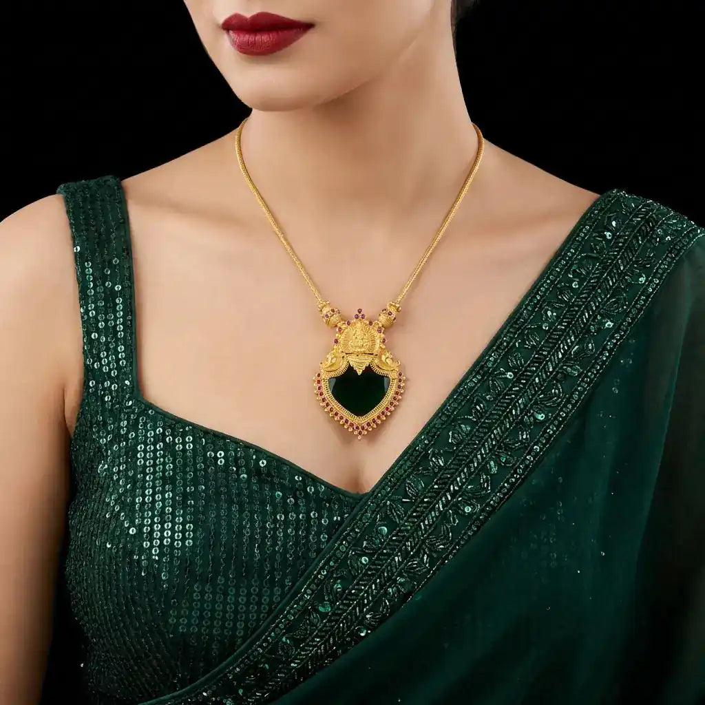 Palakka Green Jimika Necklace PSPKNPG53-0311
