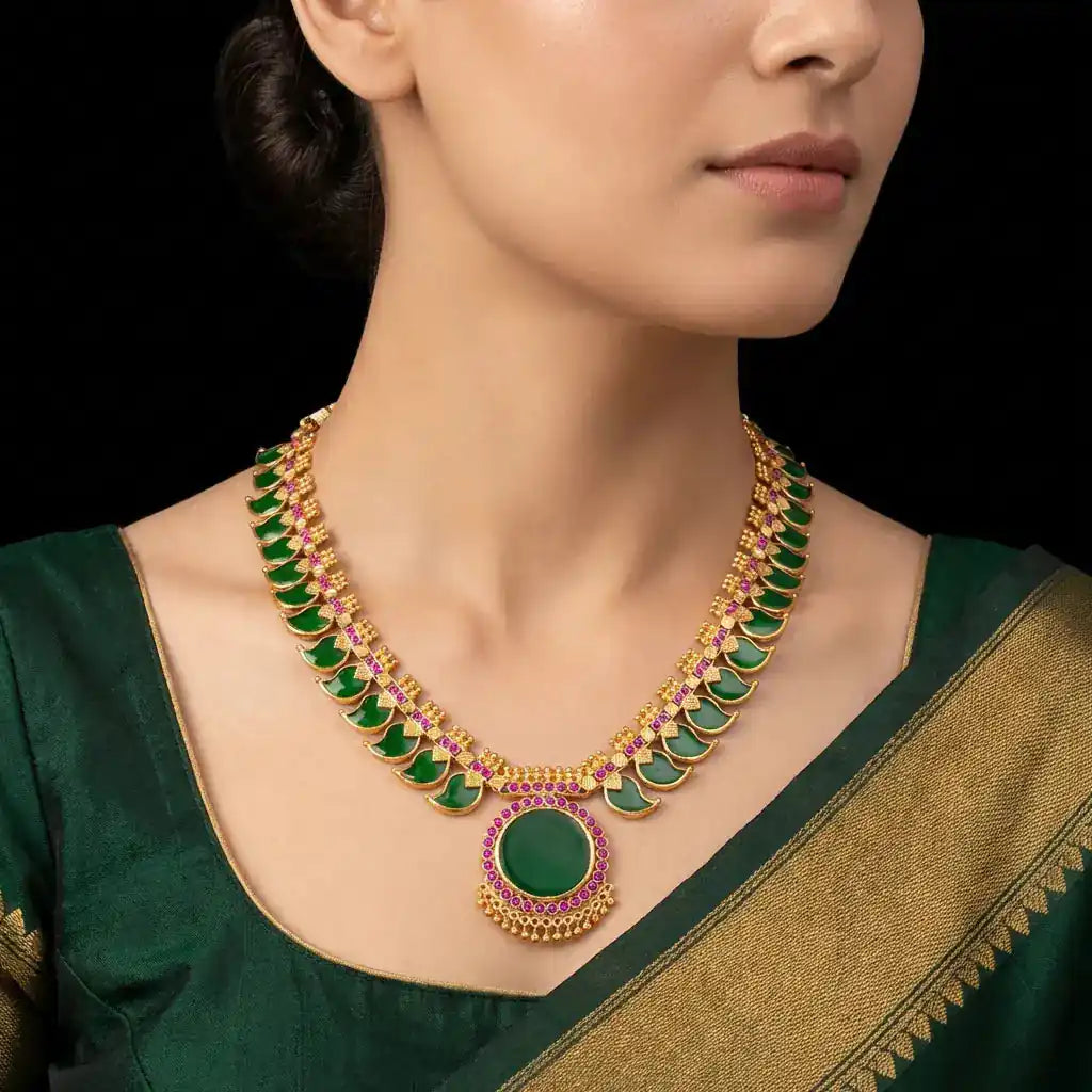Premium green stone Necklace 