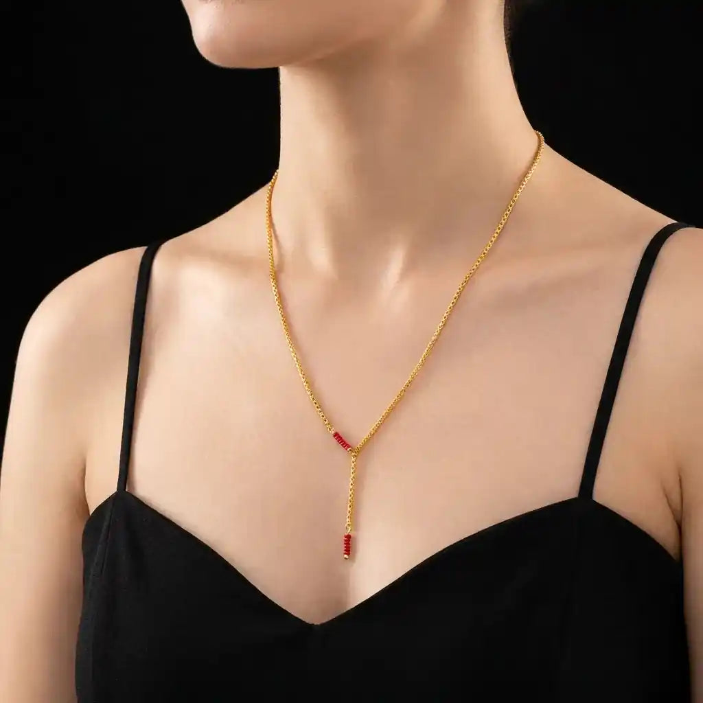 Red Bead Necklace PPNS11C-053