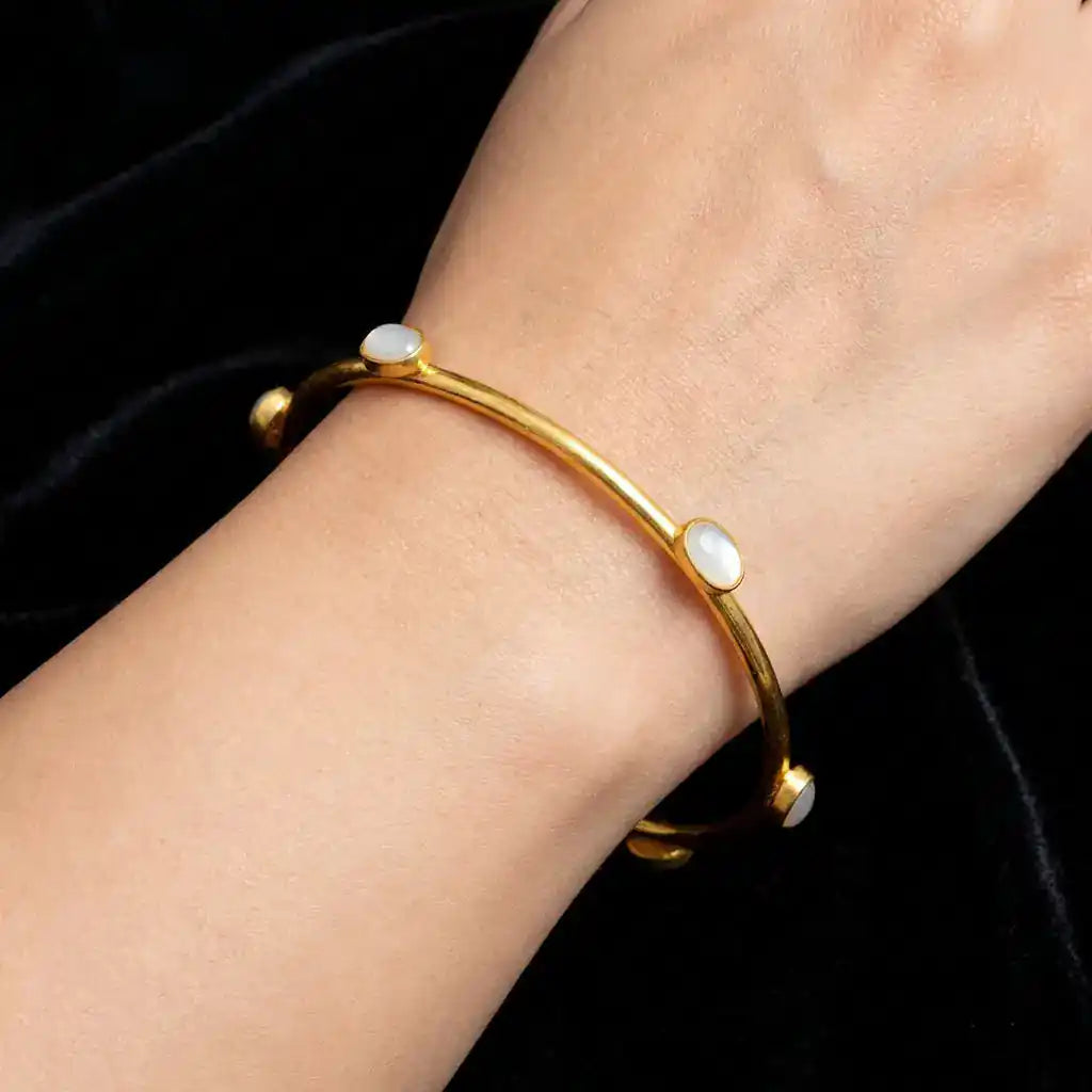 24ct Heavy Gold Layered Enamel Bangle PEB12-091