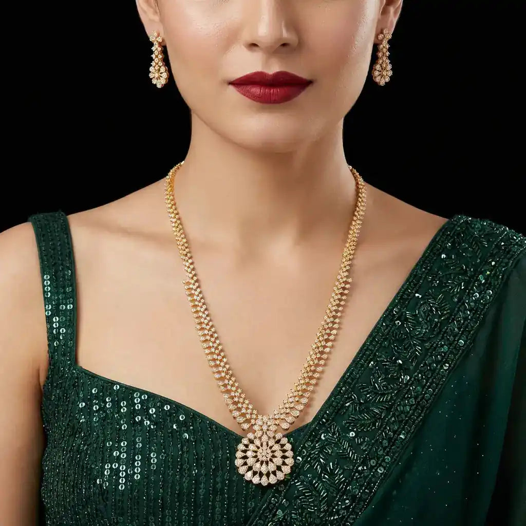 Premium Stone Necklace with Stud PMSNL2W-0051, PMSHST87W-082