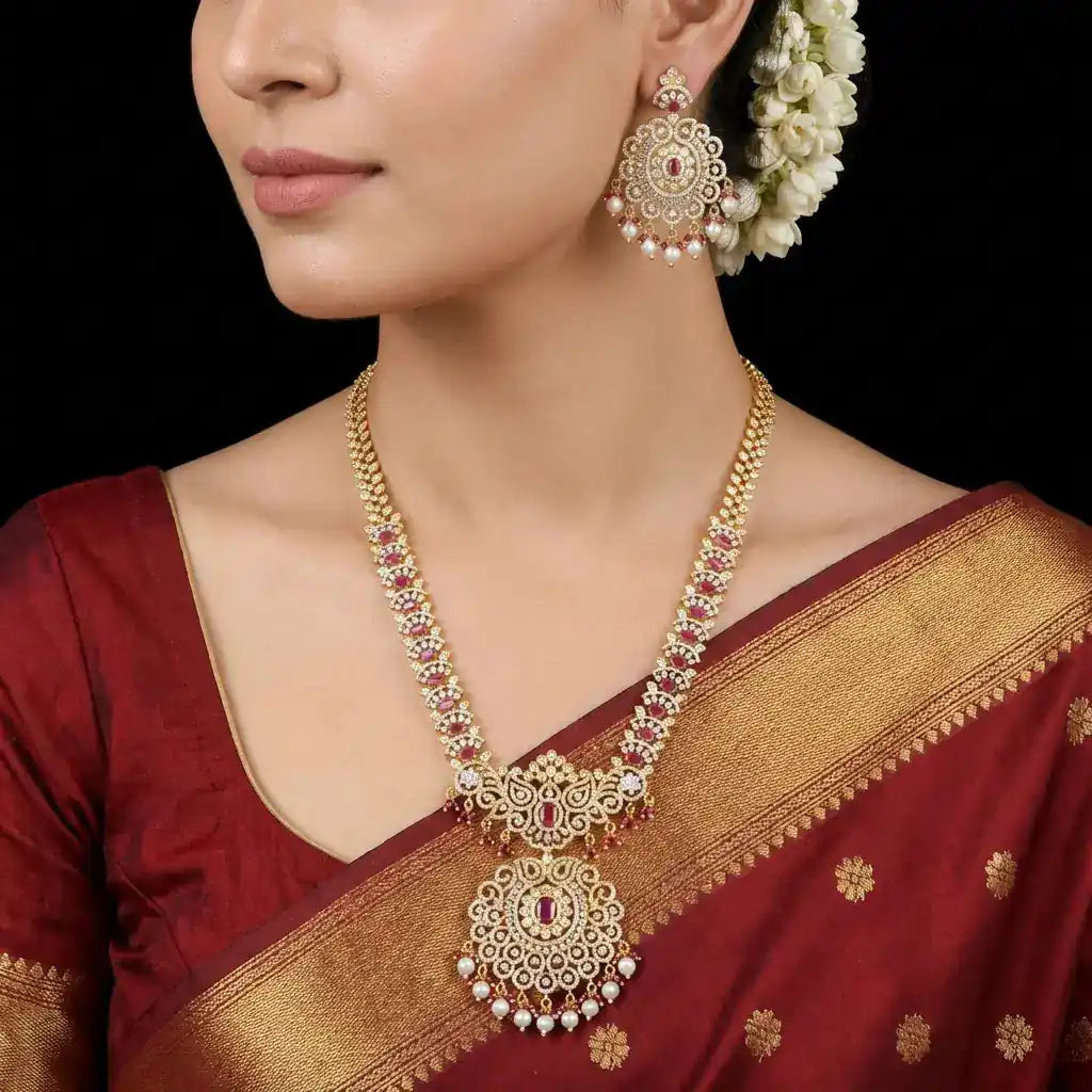 Premium Stone Necklace with Stud PMSNL2WR-0081, PMSHST10WR-053