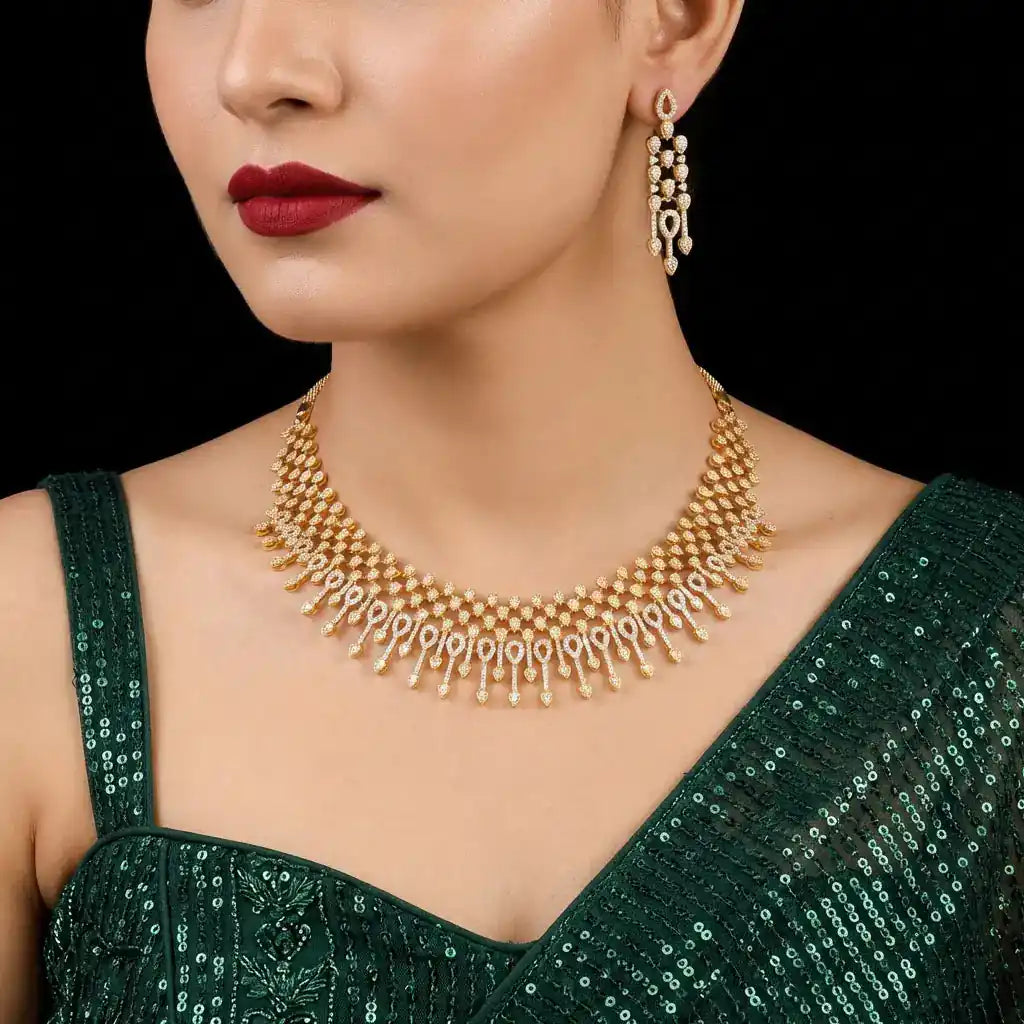 Premium Stone Necklace with Stud PMSNS10W-0031, PMSHST36W-052