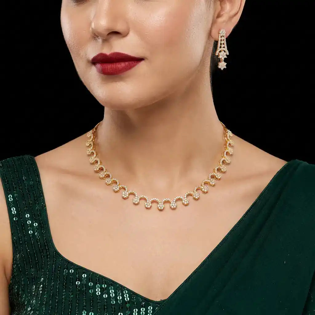 Premium Stone Necklace with Stud PMSNS36W-008, PMSHST46W-052