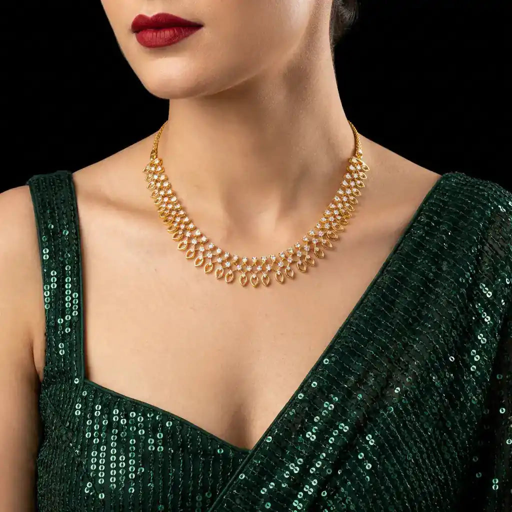 Premium Stone Necklace with Stud PMSNS40W-008, PMSHST50W-052