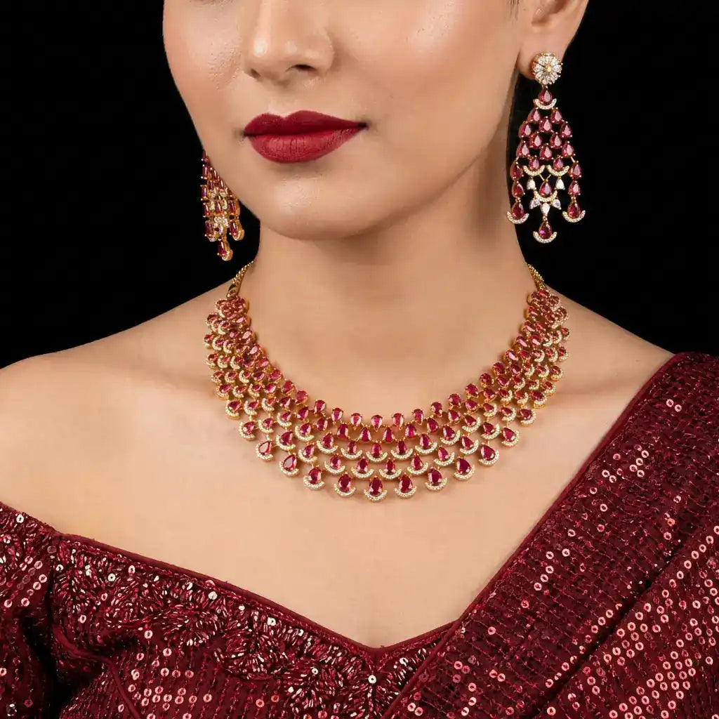Premium Stone Necklace with Stud PMSNS7WX-0041, PMSHST11WX-053