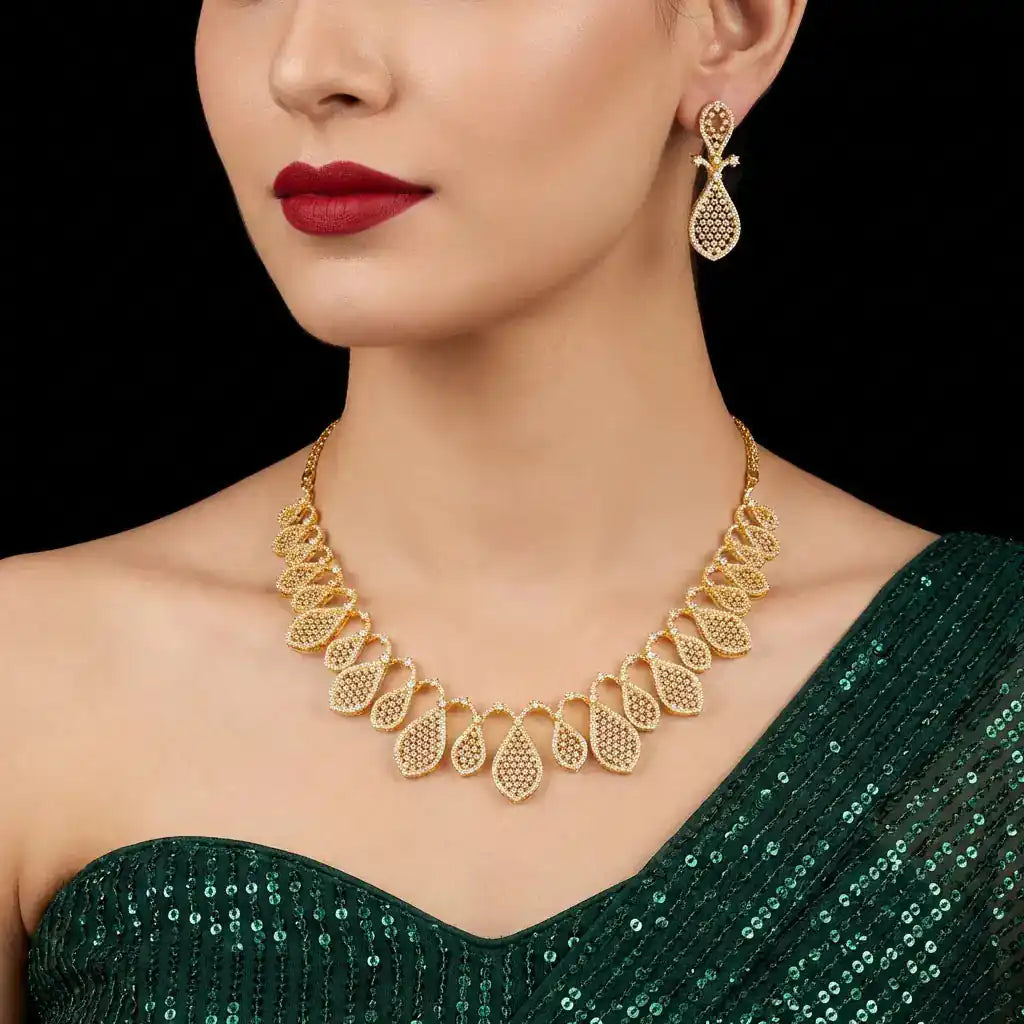 Premium Stone Necklace with Stud PMSNS9W-0001, PMSHST18W-082