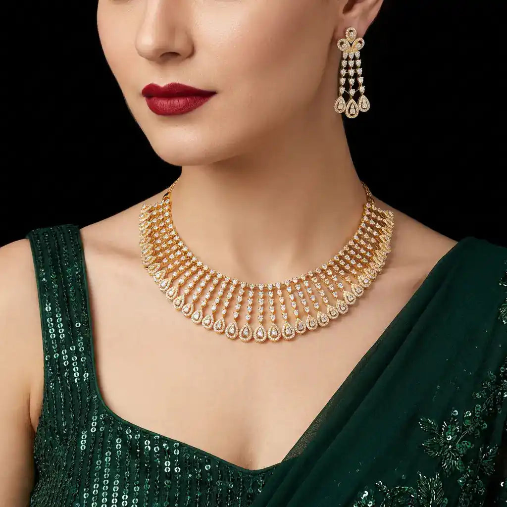 Premium Stone Necklace with Stud PMSNS9W-0041, PMSHST12W-023