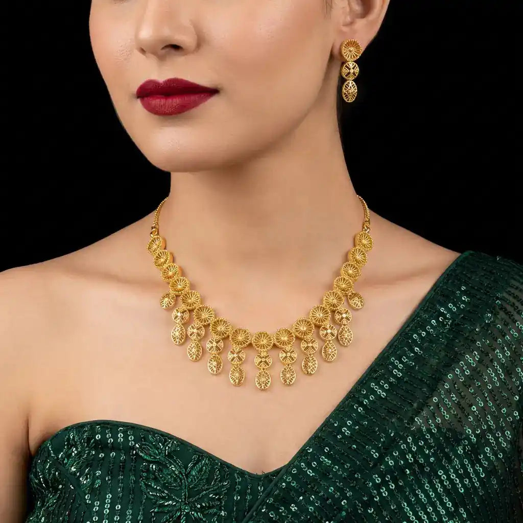 Premiun Stone Necklace with Stud PGNS24-035, PGHST7-061